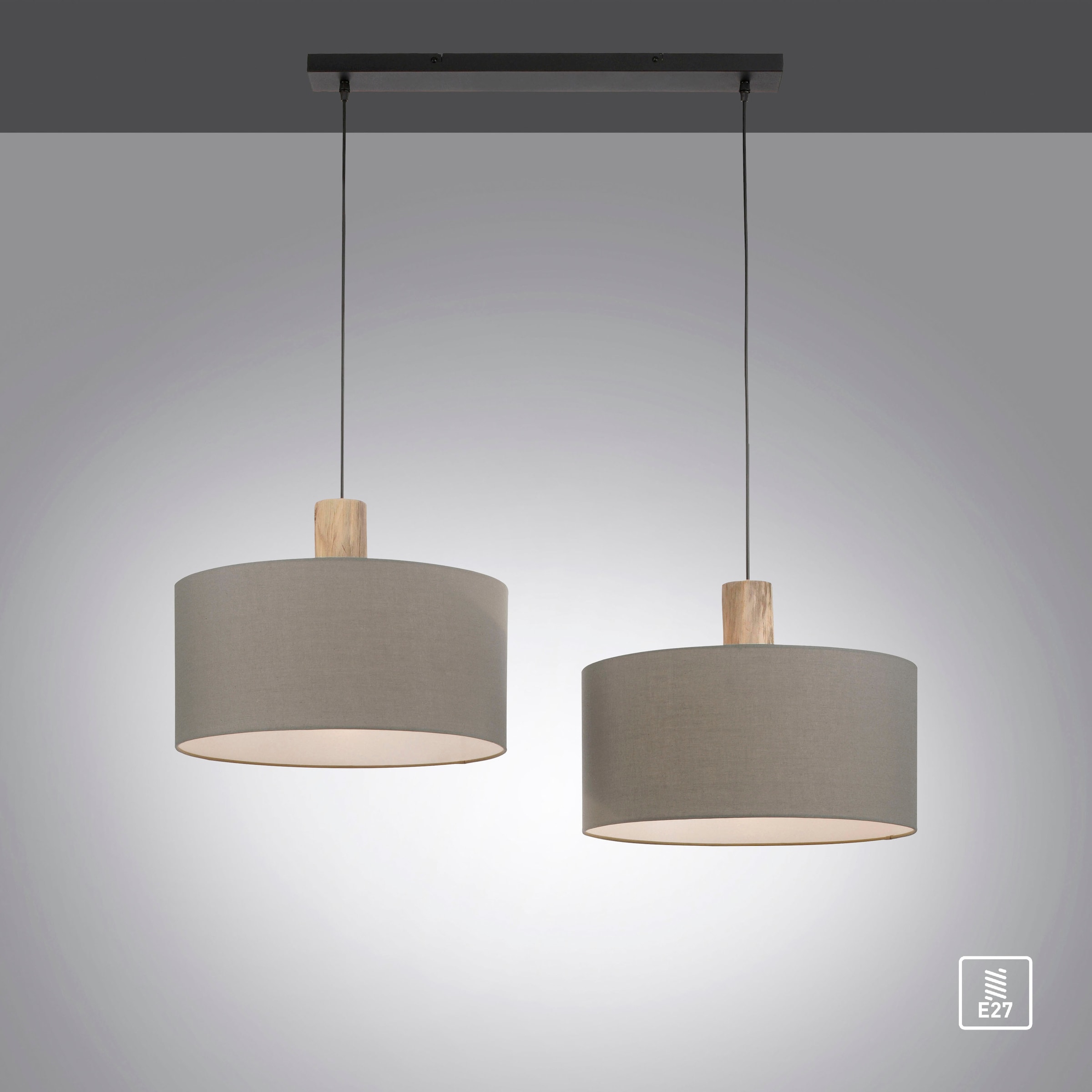 JUST LIGHT Pendelleuchte »LINEN«, 2 flammig, ExklusiveE27