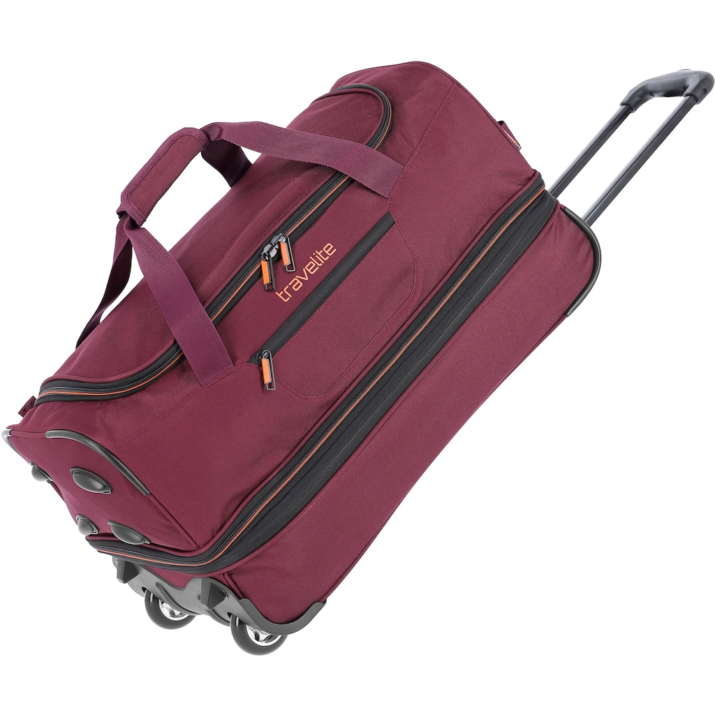 travelite Reisetasche »Basics, 55 cm«, Duffle Bag Sporttasche mit Trolleyfunktion und Volumenerweiterung