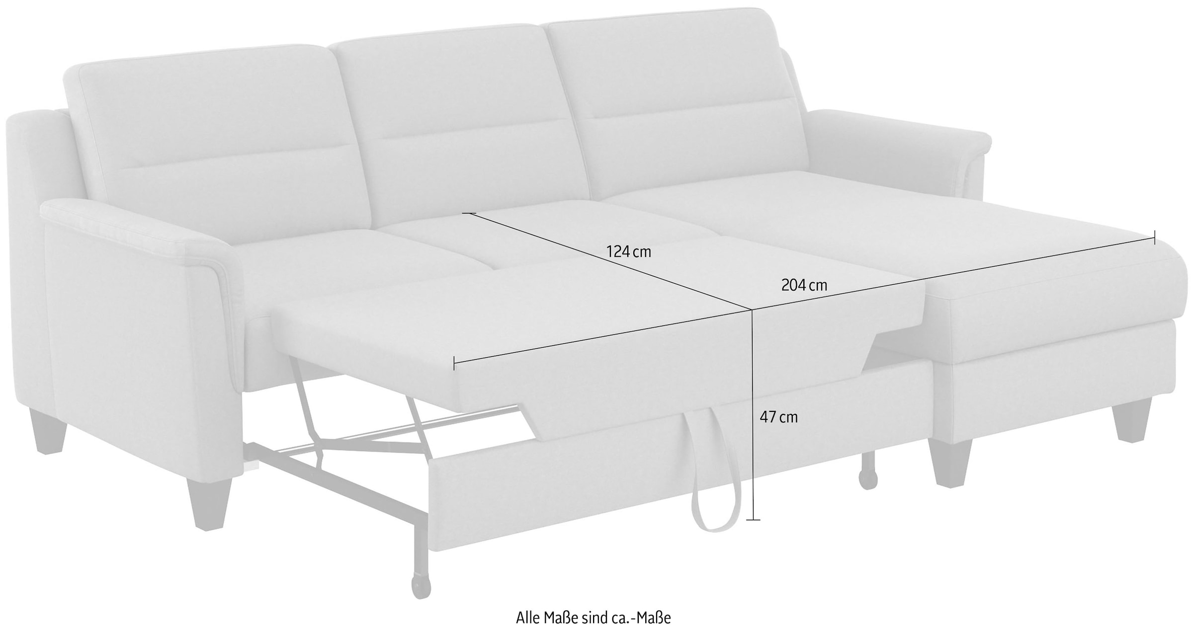 sit&more Ecksofa »Farö L-Form«, inklusive Federkern, wahlweise mit Bettfunktion und Bettkasten