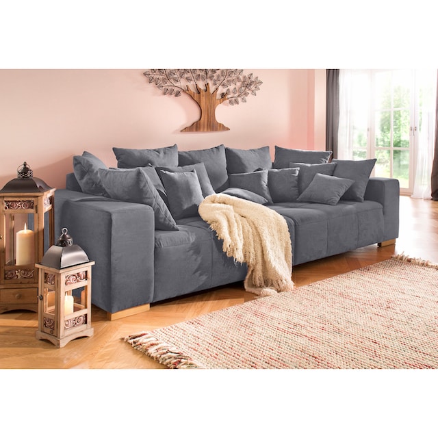 Home affaire Big-Sofa »Neapel«, mit vielen losen Kissen, in 2  Bezugsqualitäten kaufen | BAUR | Big Sofas