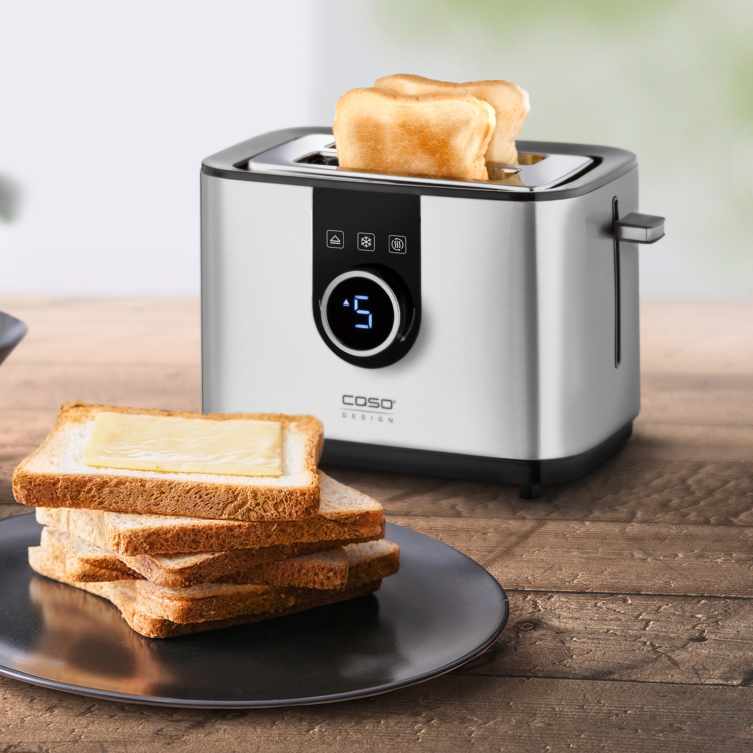 Caso Toaster »2769 Selection T2« 2 kurze Schlitze für 2 Scheiben 920 W Selbstzentrierende Einschübe für eine gleichmäßige Bräunung