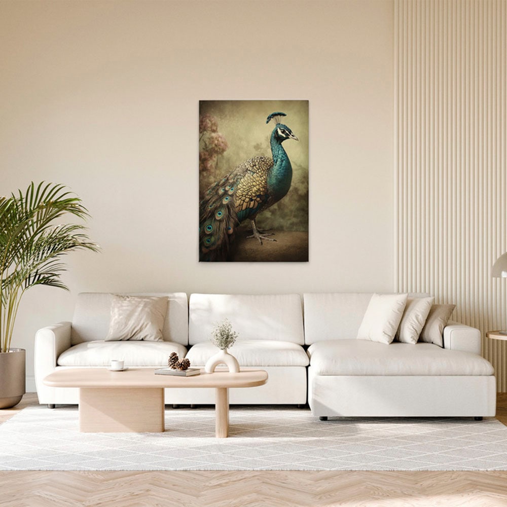 A.S. Création Leinwandbild "Peacock Vintage - Wandbild Blau Keilrahmen Kind günstig online kaufen