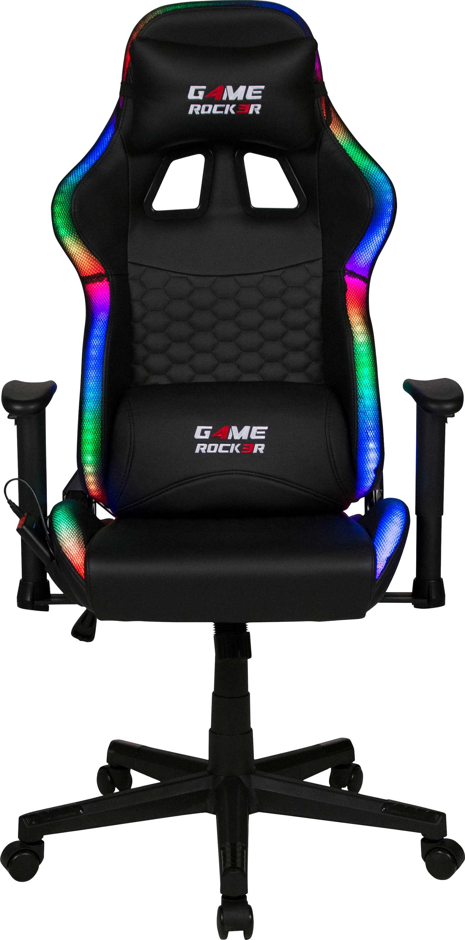 Duo Collection Chefsessel »Game-Rocker G-10 LED«, Kunstleder-Netzstoff, Gaming Chair mit LED Wechselbeleuchtung