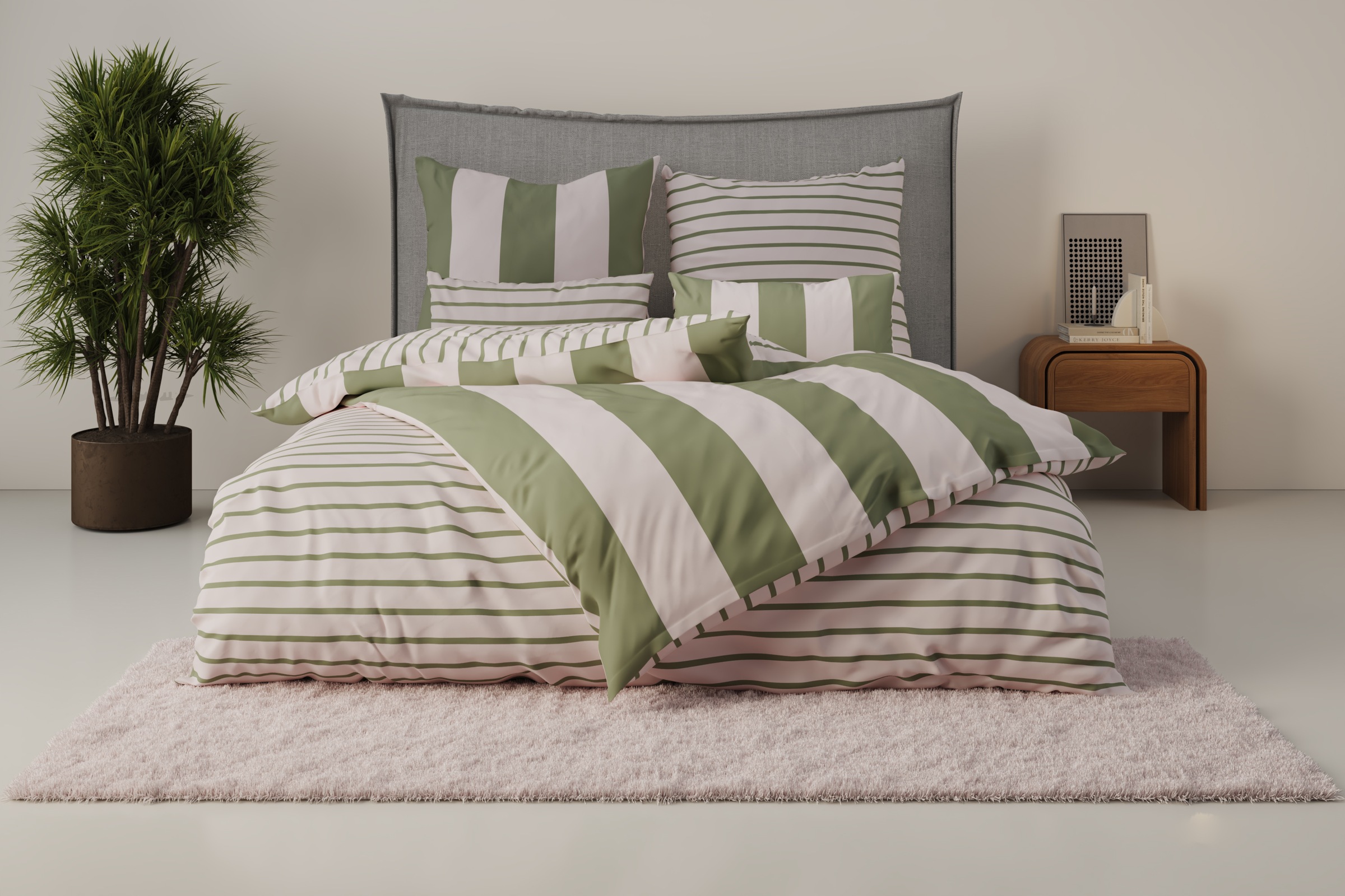 OTTO home Bettwäsche "Sari Trend" 2 Stk. tlg. moderne Bettwäsche mit Streif günstig online kaufen