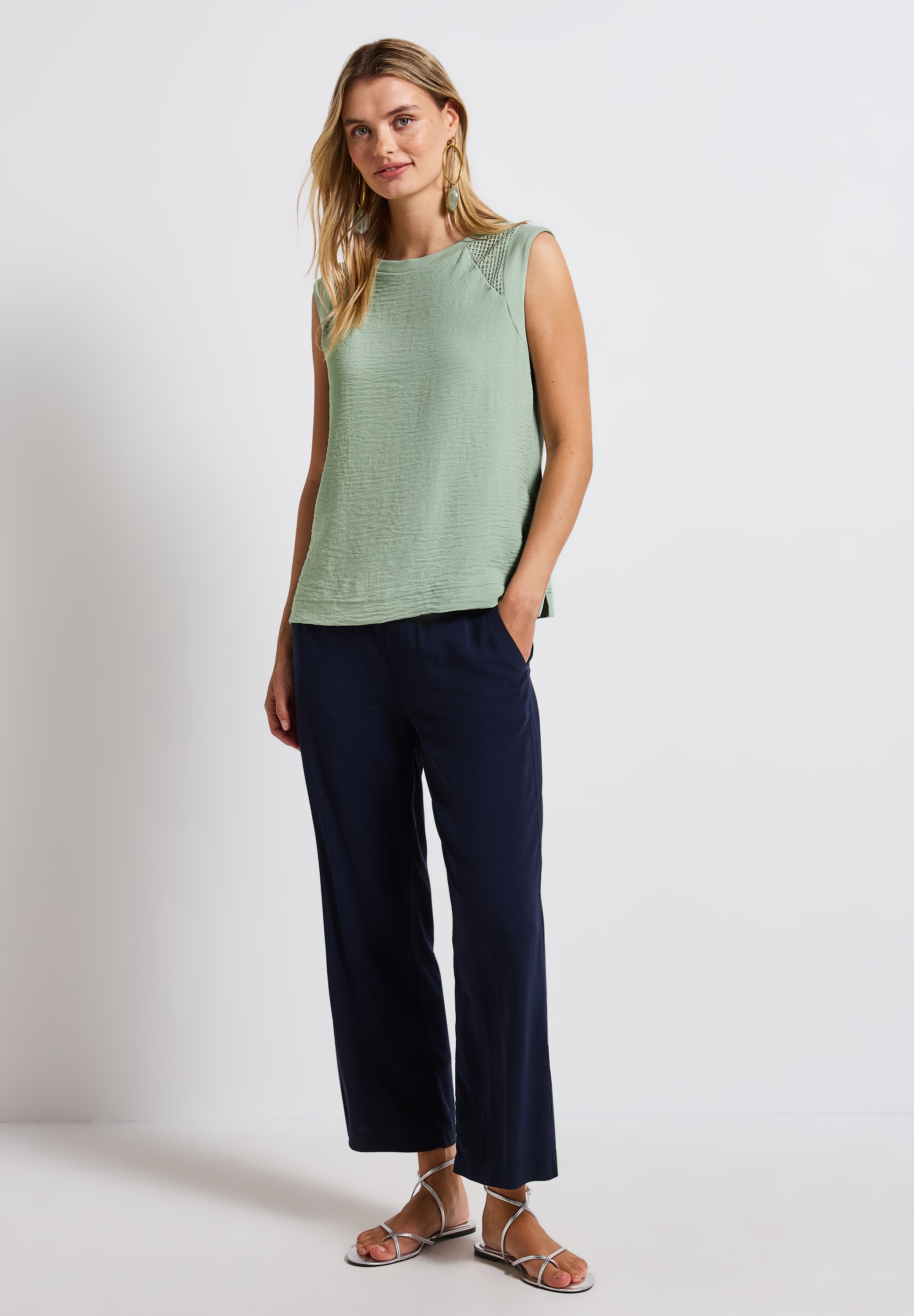 STREET ONE Shirttop, mit Mesh-Details