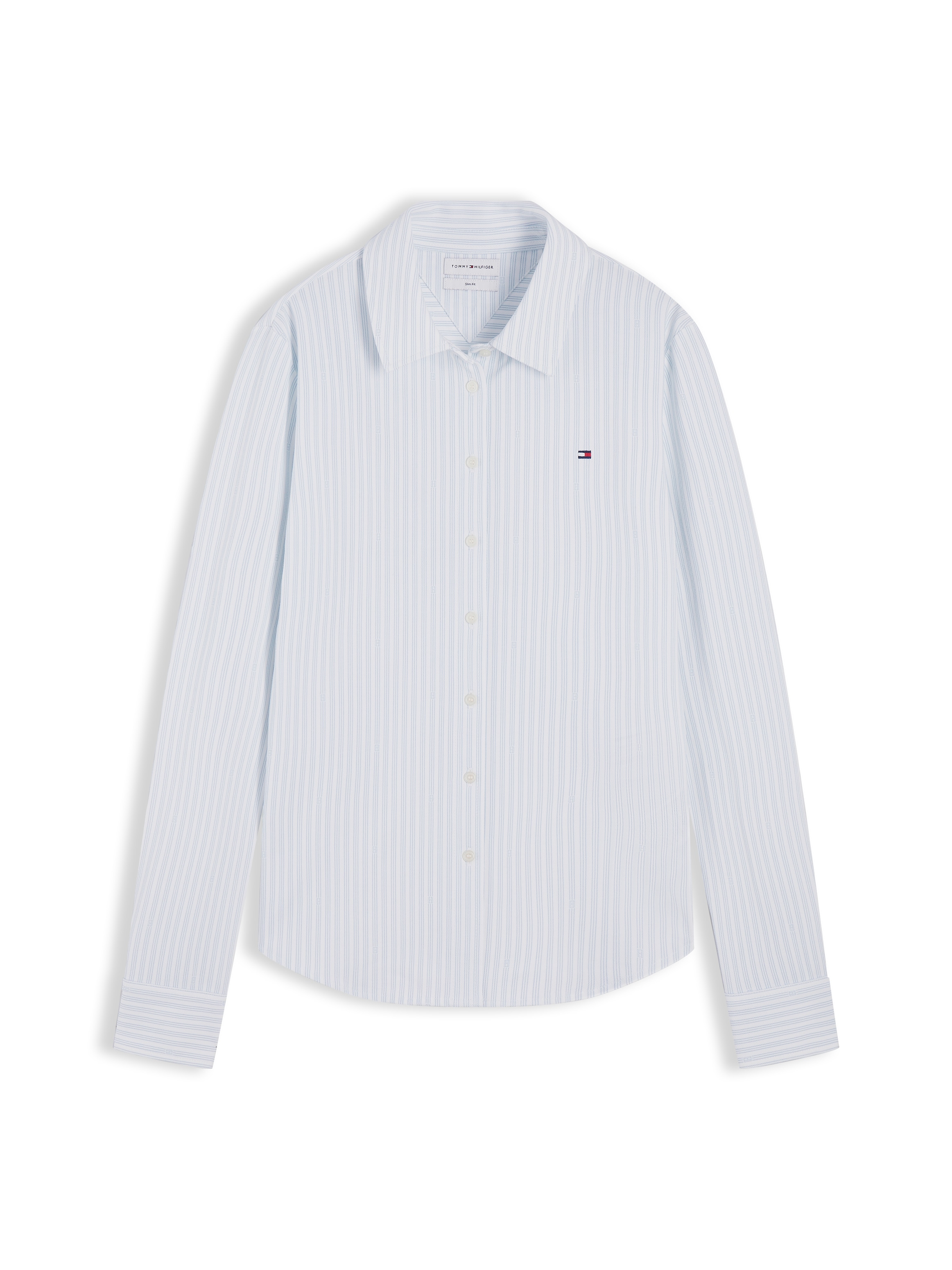 Tommy Hilfiger Langarmbluse »SLIM PIQUE« Baumwollmischung, slim fit