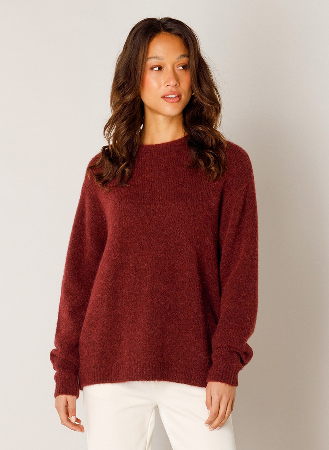 Base Level Strickpullover "Yana" mit Wolle