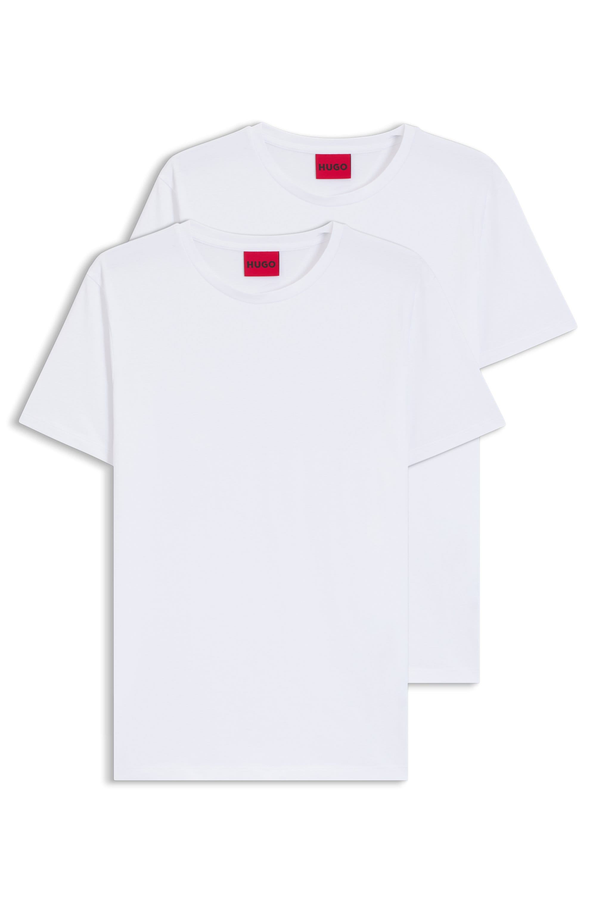 HUGO T-Shirt "HUGO-Round" Packung, 2er, Rundhalsausschnitt, Slim-Fit, HUGO Logo-Druck