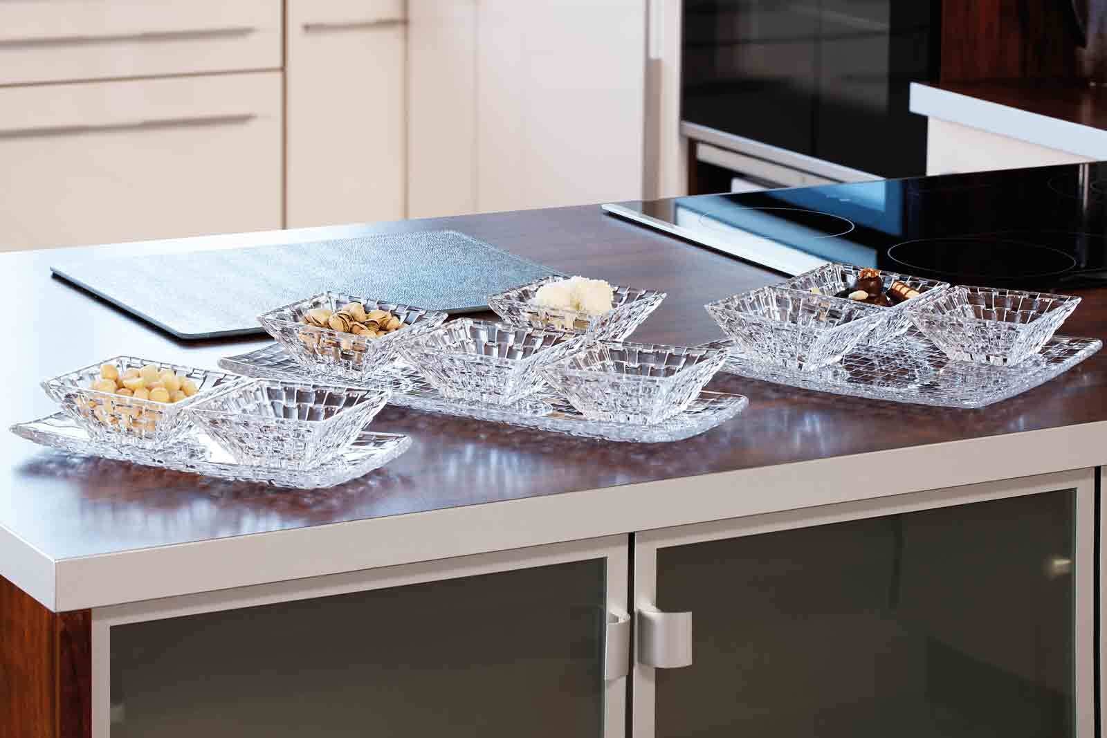 Nachtmann Servierplatte »Servierplatten Bossa Nova 5er Set transparent« Erhöhte Bruchfestigkeit