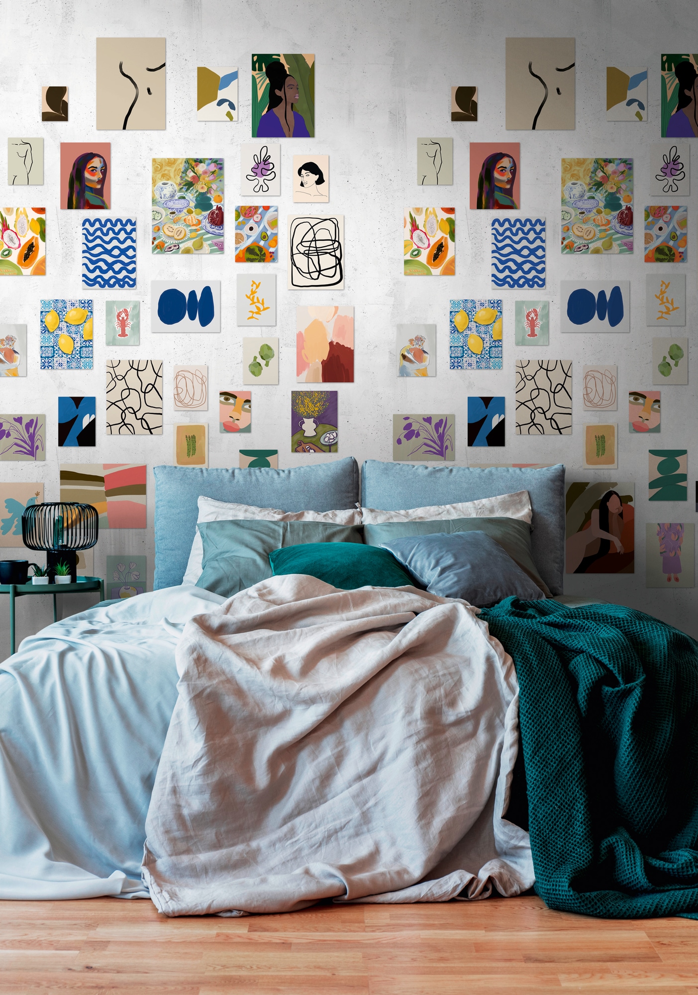 living walls Fototapete "THE WALL III Bilderwand Tapete Motivtapete Abstrakt Comic" matt glatt Vliestapete Retro für Schlafzimmer Küche Wohnzimmer Bilderwand Design
