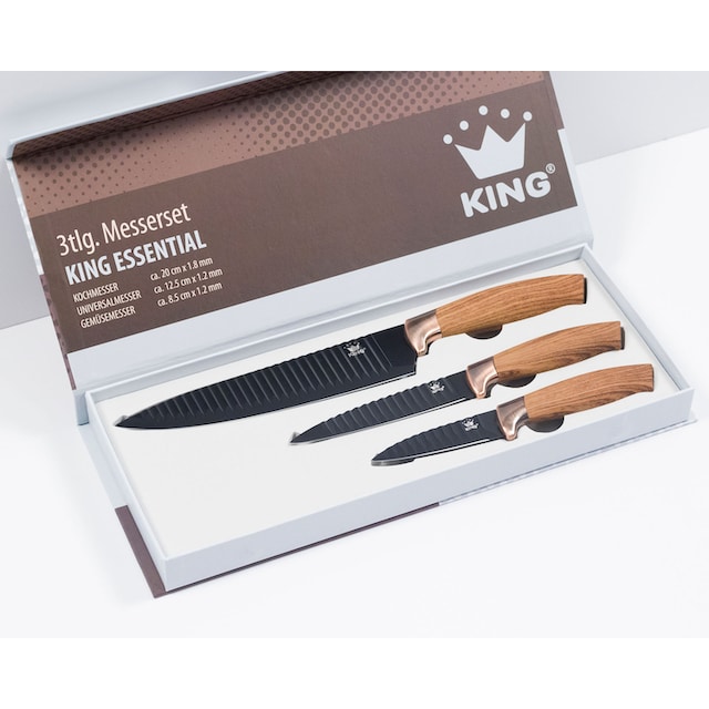 KING Bratpfanne »Küchenstart«, Aluminiumguss, (Set), Küchenmesser, Scheren,  Besteck, Bratpfanne + Deckel Ø 24 cm,Induktion bestellen | BAUR