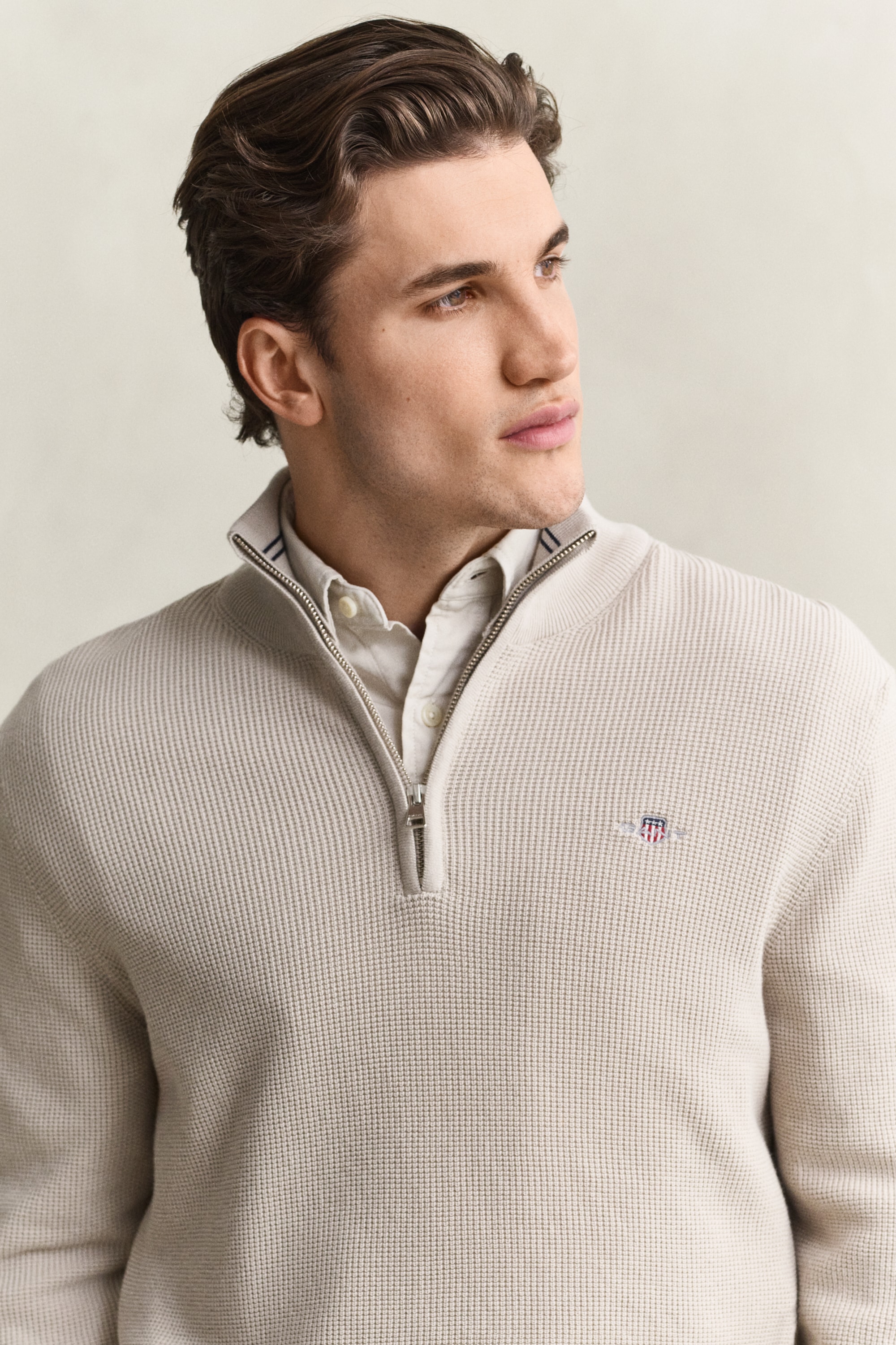 Gant Troyer »MICRO TEXTURED COTTON HALF ZIP« Regular fit mit Troyerkragen