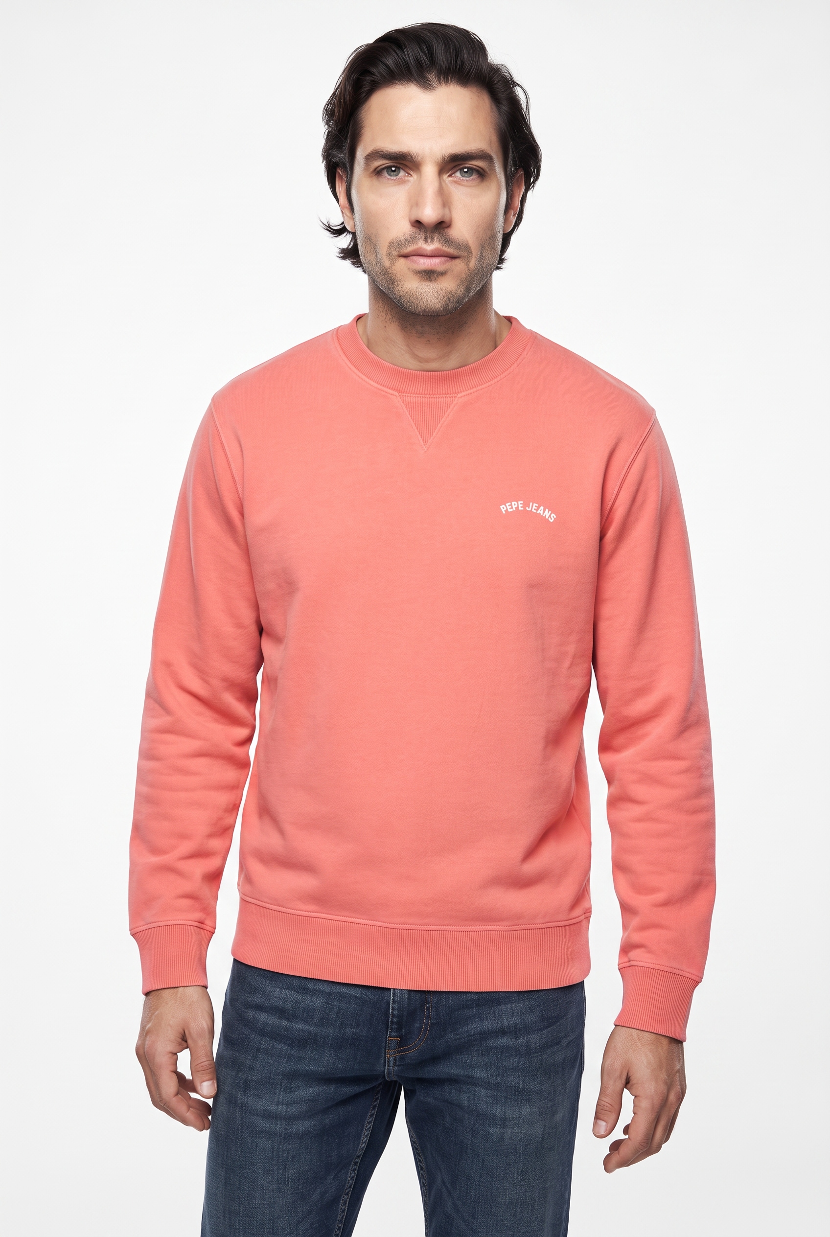 Pepe Jeans Sweatshirt "JOHN CREW", mit Rippeinsatz am Rundhals, Logoschriftzug