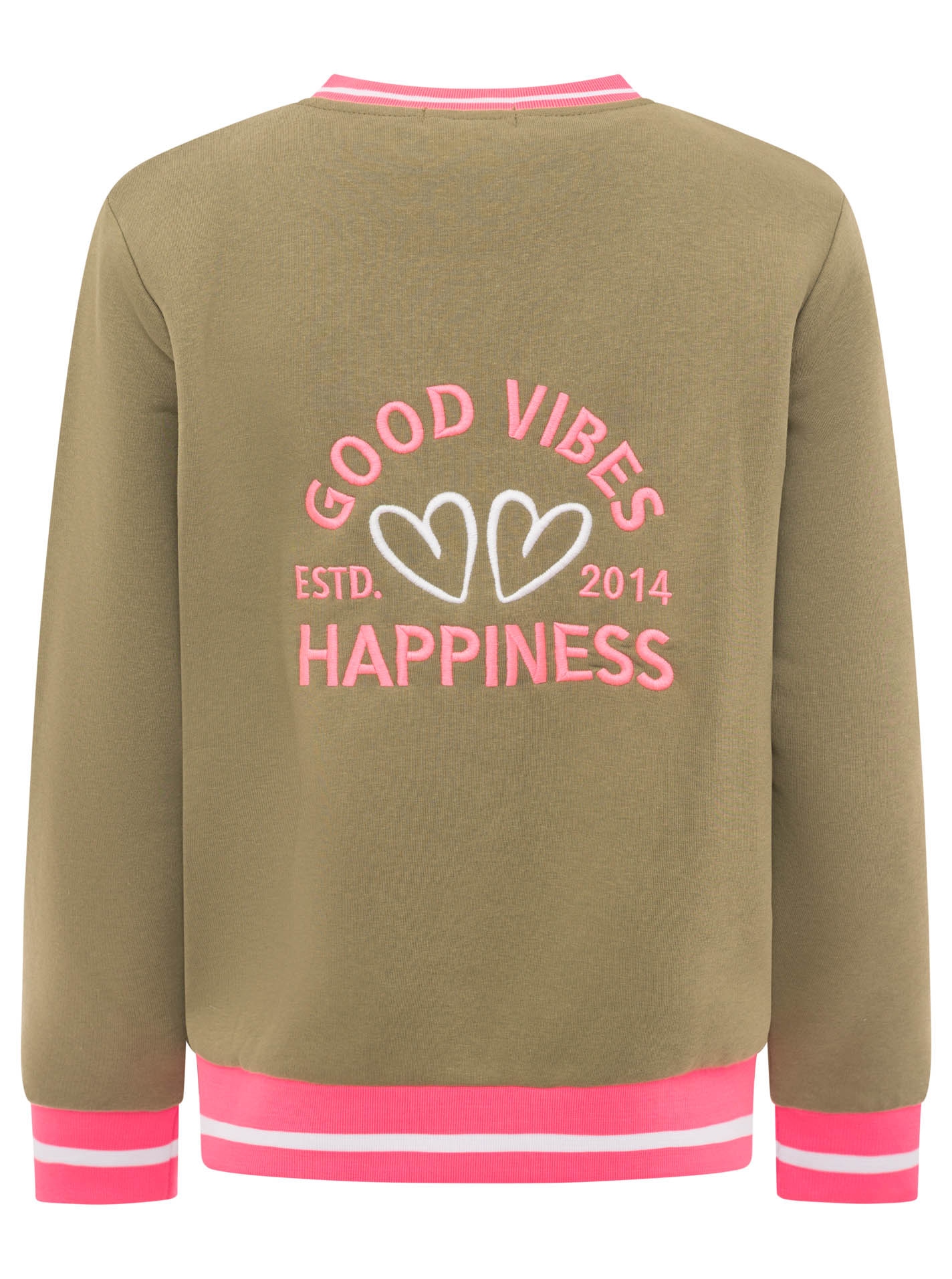 Zwillingsherz Sweatjacke »"College"« Reißverschluss, gestreiften Rippbündchen, Eingriffstaschen, Stickerei