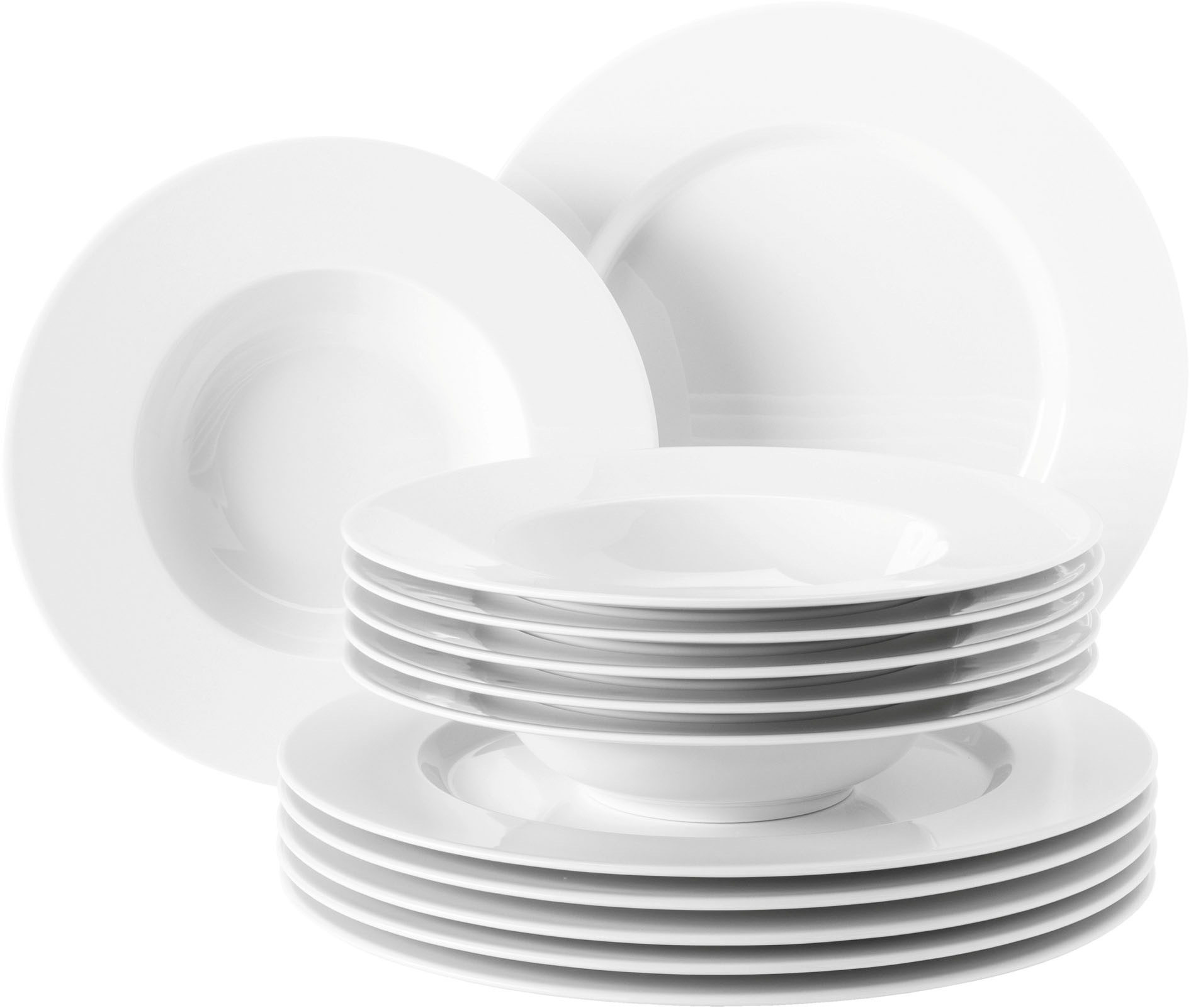 Seltmann Weiden Tafelservice »Geschirr-Set No Limits«, (Set, 12 tlg.), Teller-Set, Suppenteller, Made in Germany, 12 Teile, für 6 Personen