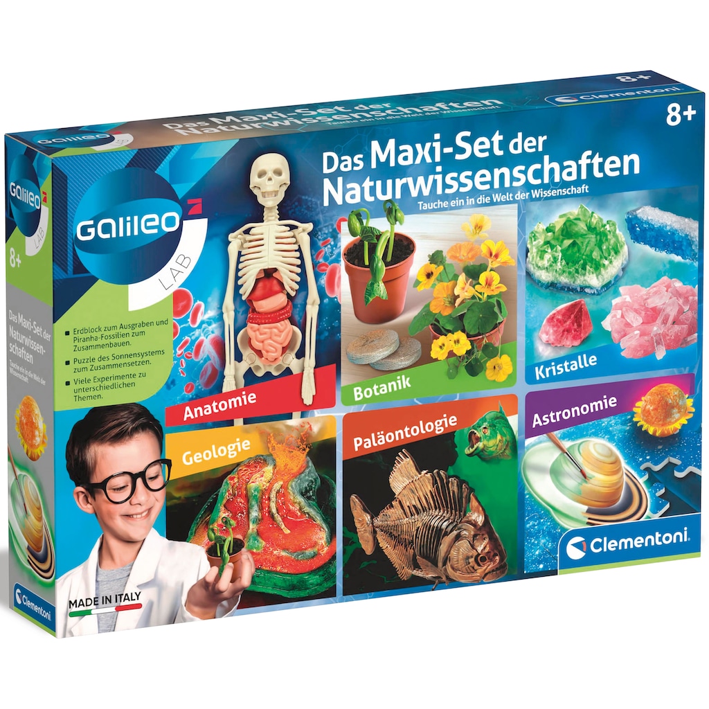 Clementoni® Experimentierkasten »Galileo, Maxi-Set der Naturwissenschaften«