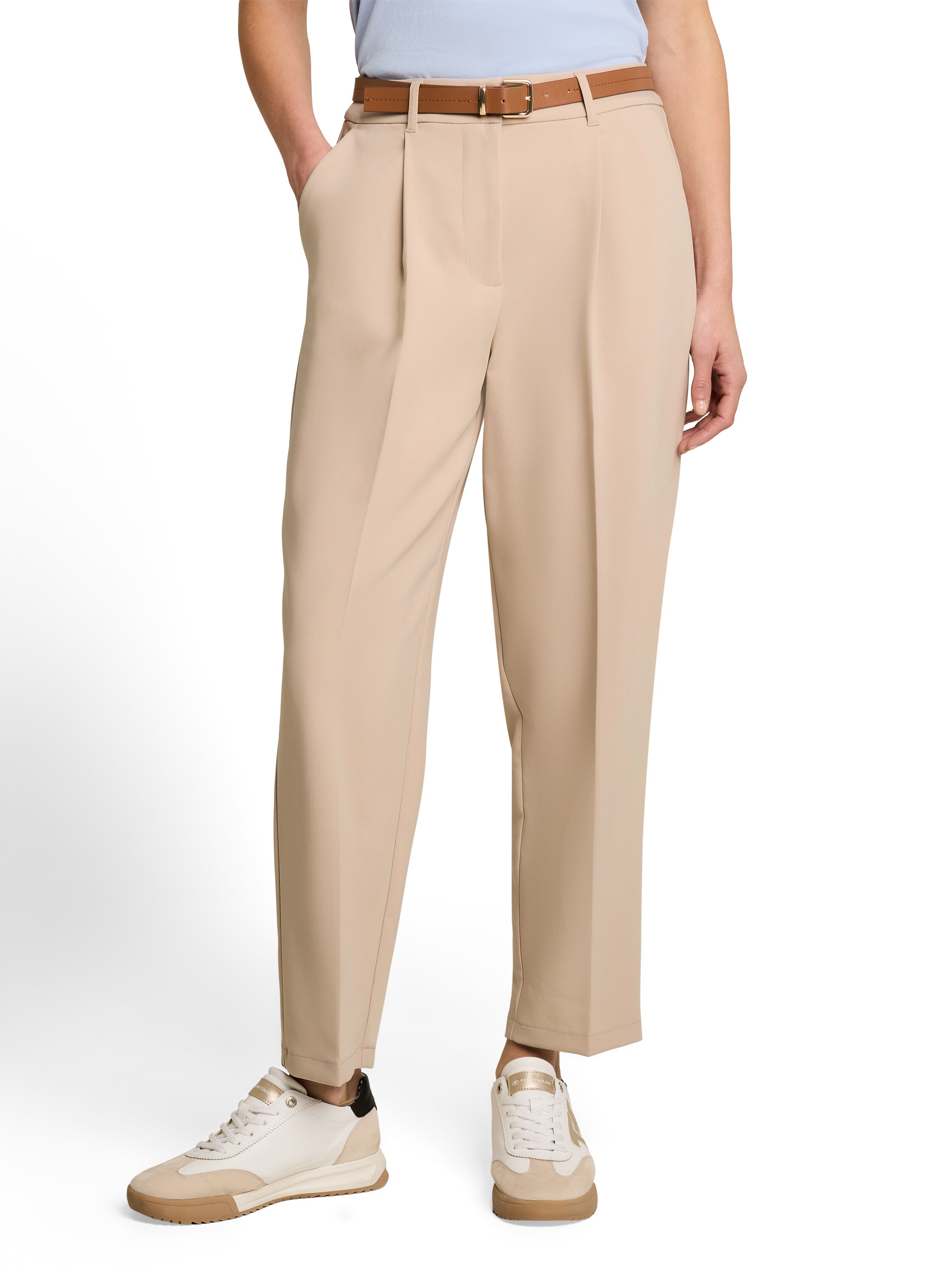 TOM TAILOR "Barrel Leg" Sommerhose mit Gürtel