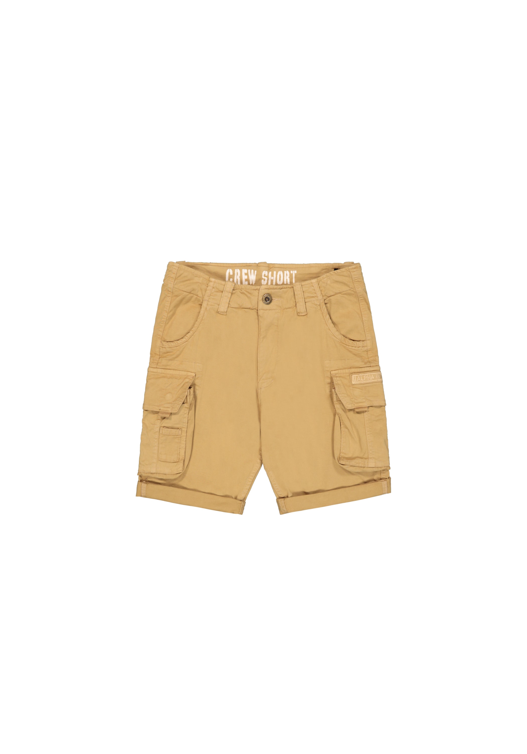 Herren Shorts "Crew Short", beige, Gr. 34, ALPHA INDUSTRIES, Obermaterial: 98% Baumwolle, 2% Elastan; Futter: 100% Baumwolle, Hosen