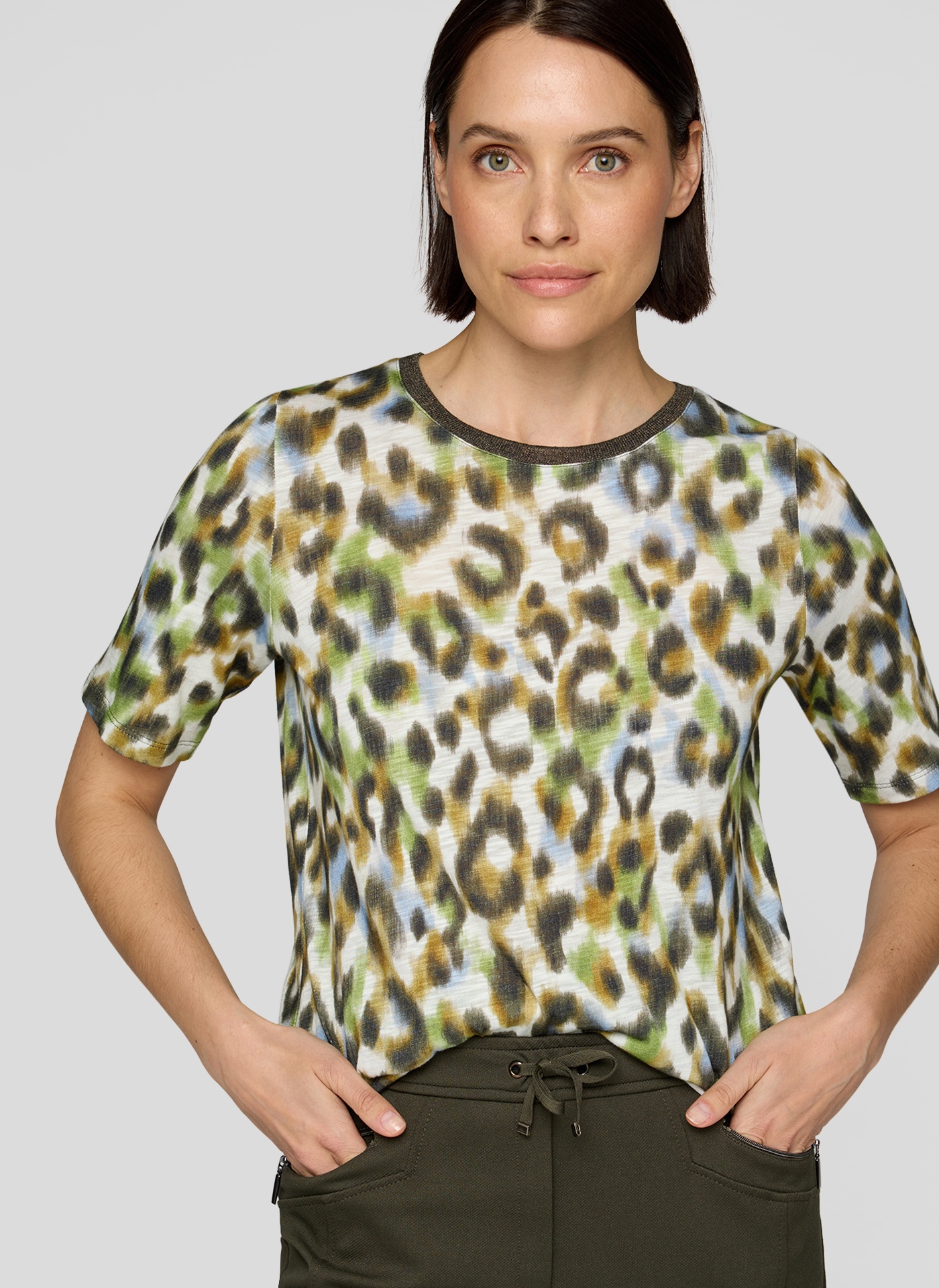 Rabe Kurzarmshirt, im Leo-Look günstig online kaufen