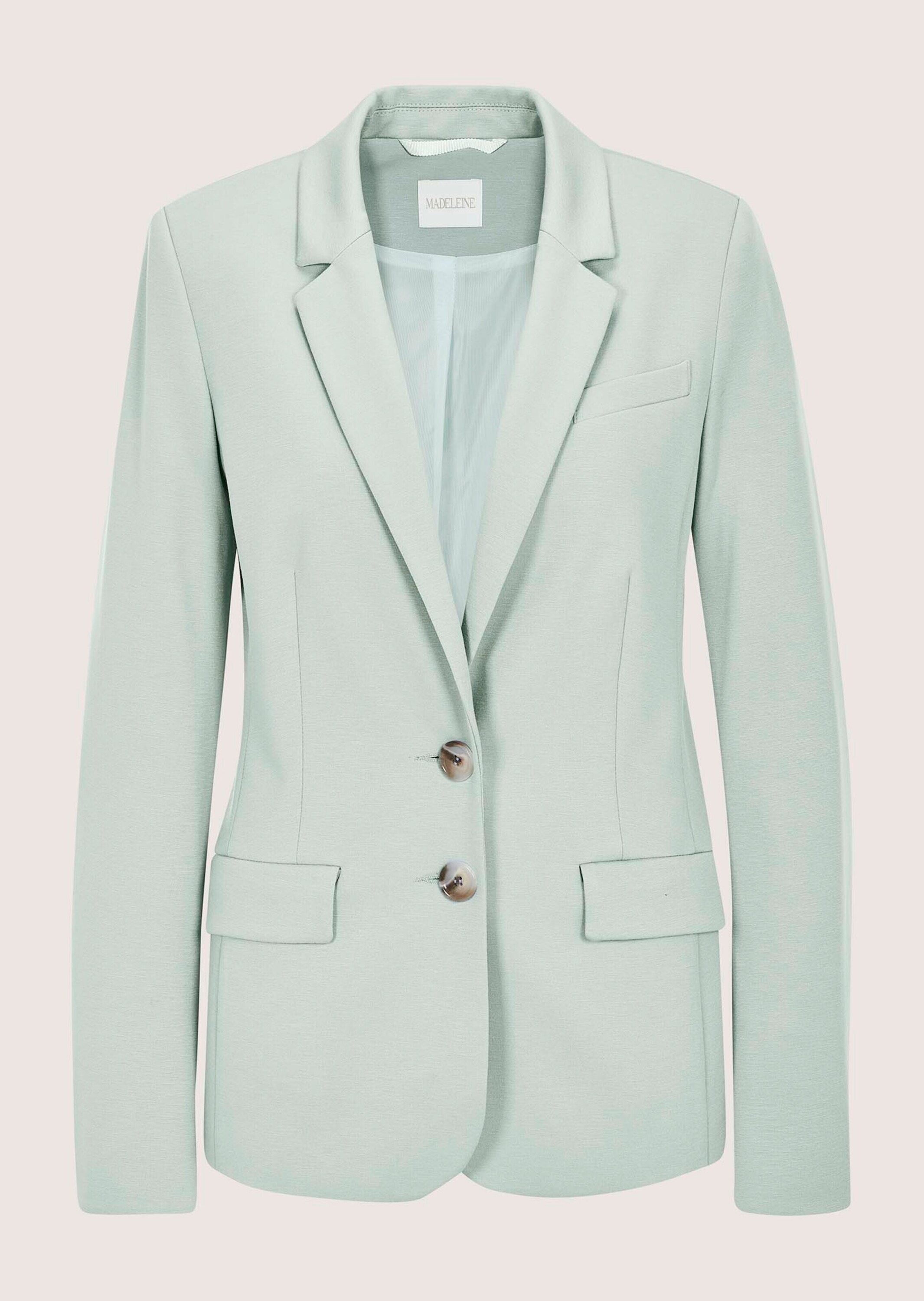 MADELEINE Damen Jackenblazer "Blazer Langer Jersey-Blazer", grün, Gr. 42, Blazer