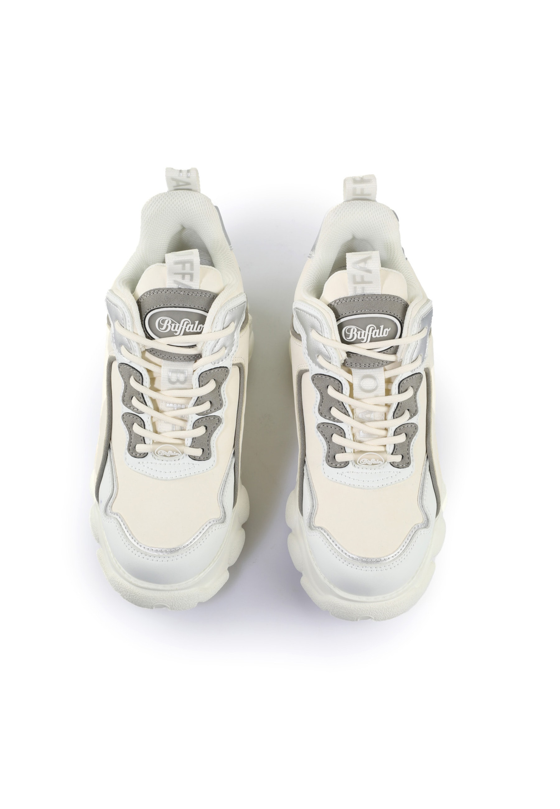 Trainingsschuh BUFFALO "Buffalo Cld Chai - Vegan Nubuck/Suede", Damen, Gr. 37, cream, grau, silber, Polyurethan, unifarben, Schuhe