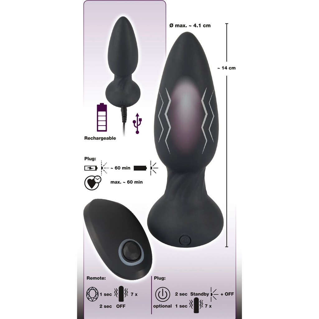 BLACK VELVETS Analplug »Shaking Plug«