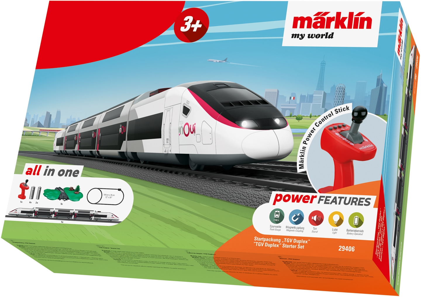 Märklin Modelleisenbahn-Set »Märklin my world - Startpackung TGV Duplex - 29406«, mit Licht und Sound