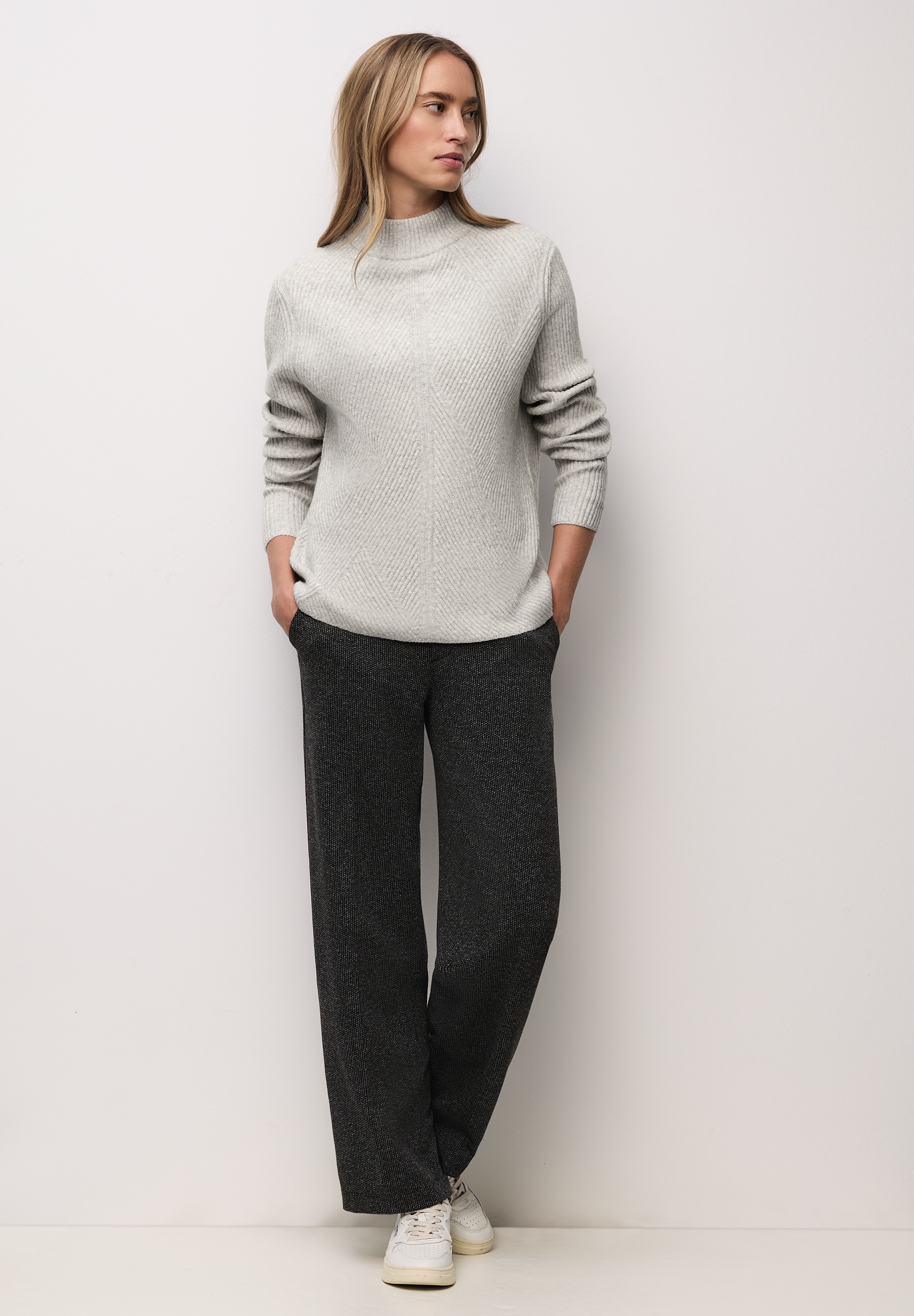 STREET ONE Stehkragenpullover im soften Baumwoll-Mix