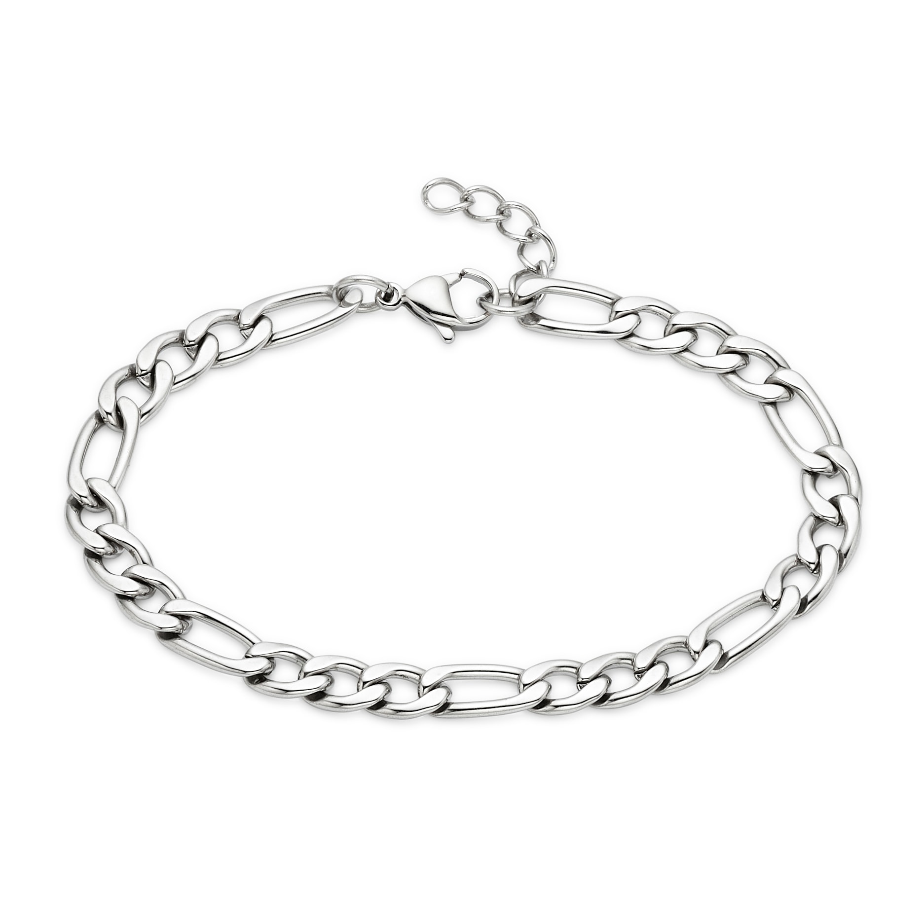 Edelstahlarmband "Schmuck Geschenk Figarokettengliederung", silber (edelstahlfarben), ANISTON JEWELRY & WATCHES, Armbänder, Damen, 21cm, Edelstahl, Edelstahlarmband