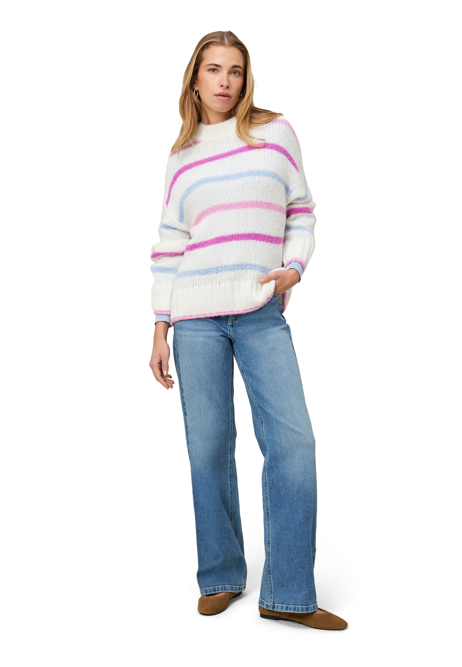 Zero Strickpullover »Damen mit Streifen« 1 tlg. Plain/ohne Details