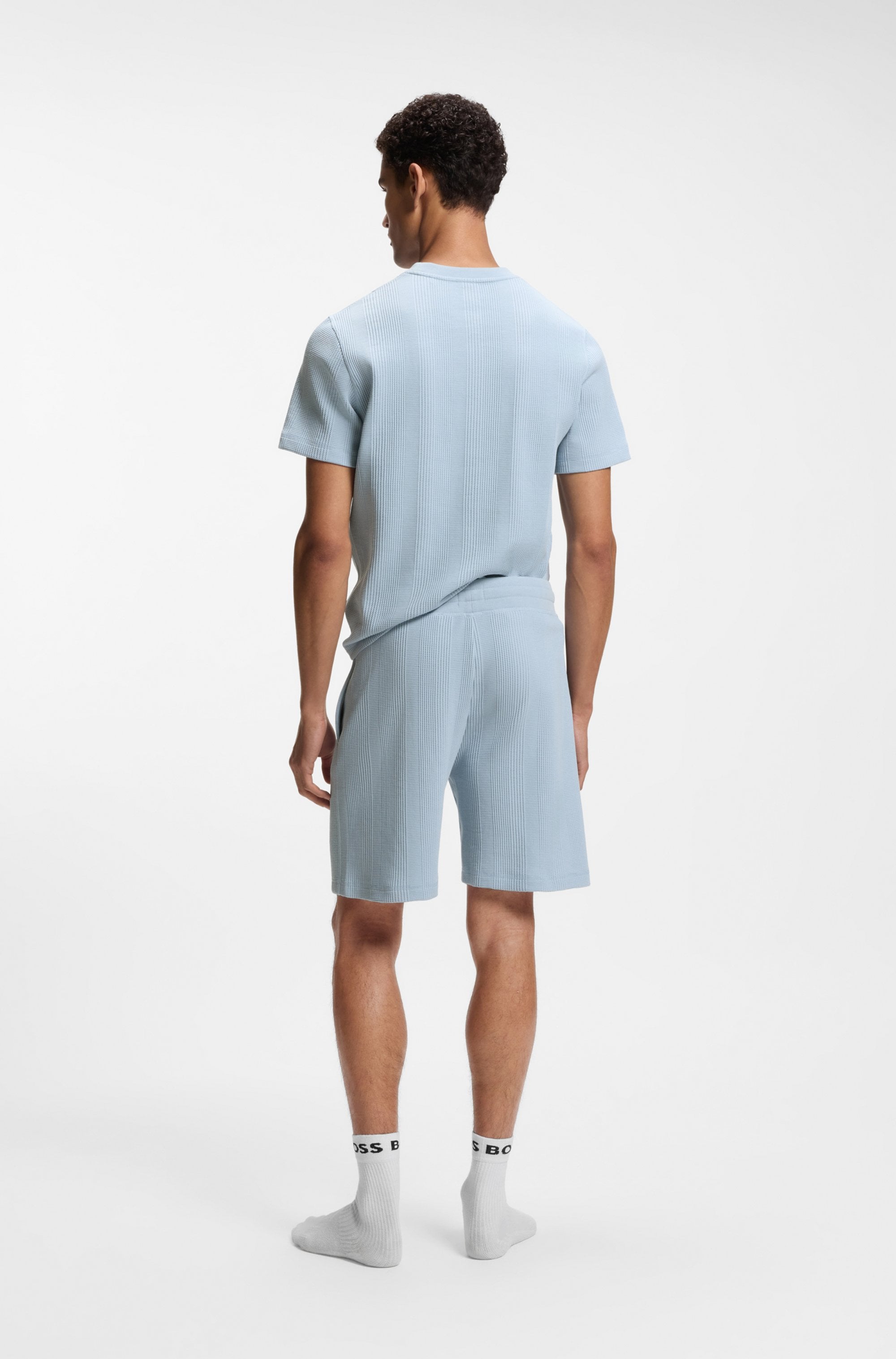 BOSS Sweatshorts »Sweatshorts Structure Sho«  kurze Hose mit Strickeinsätzen