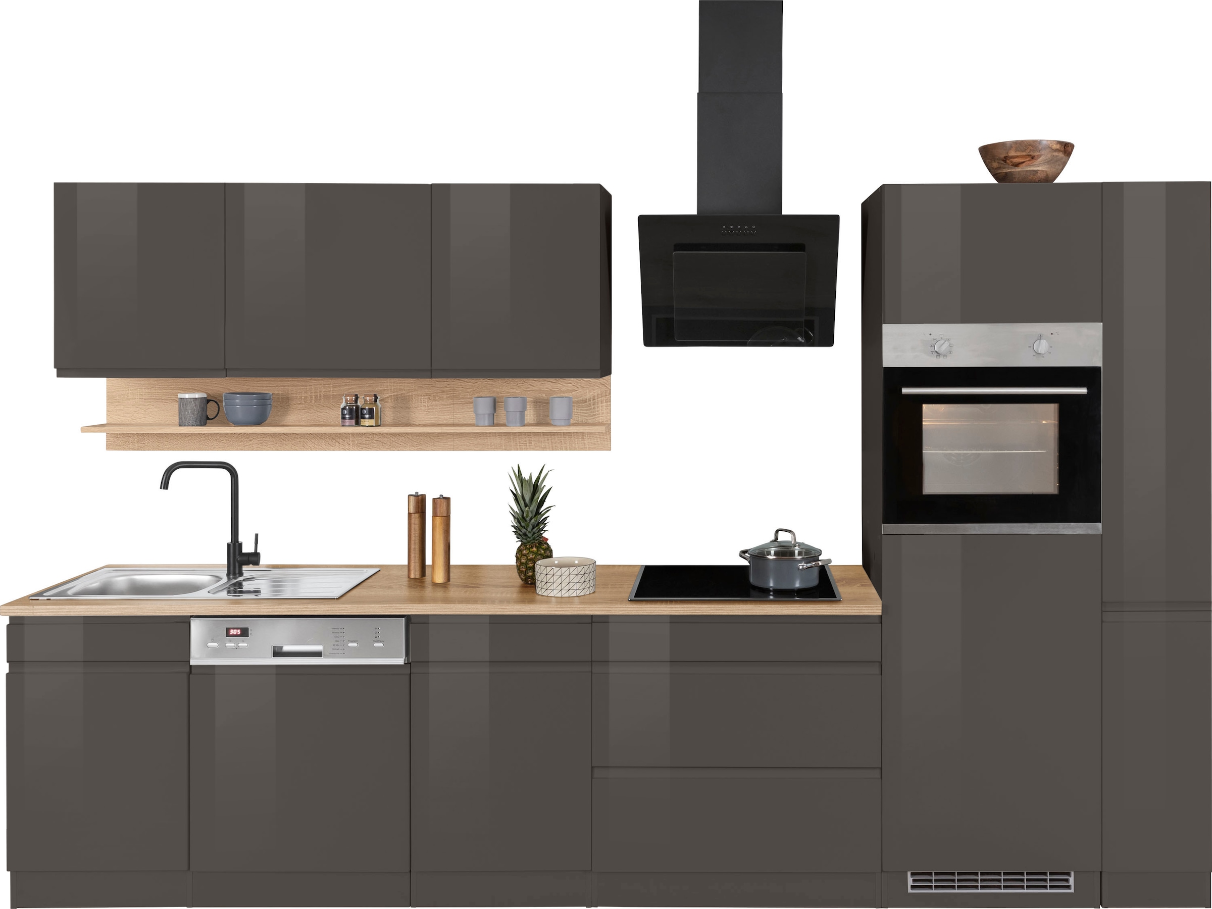 HELD MÖBEL Küchenzeile "Virginia", Breite 330 cm, mit E-Geräten günstig online kaufen
