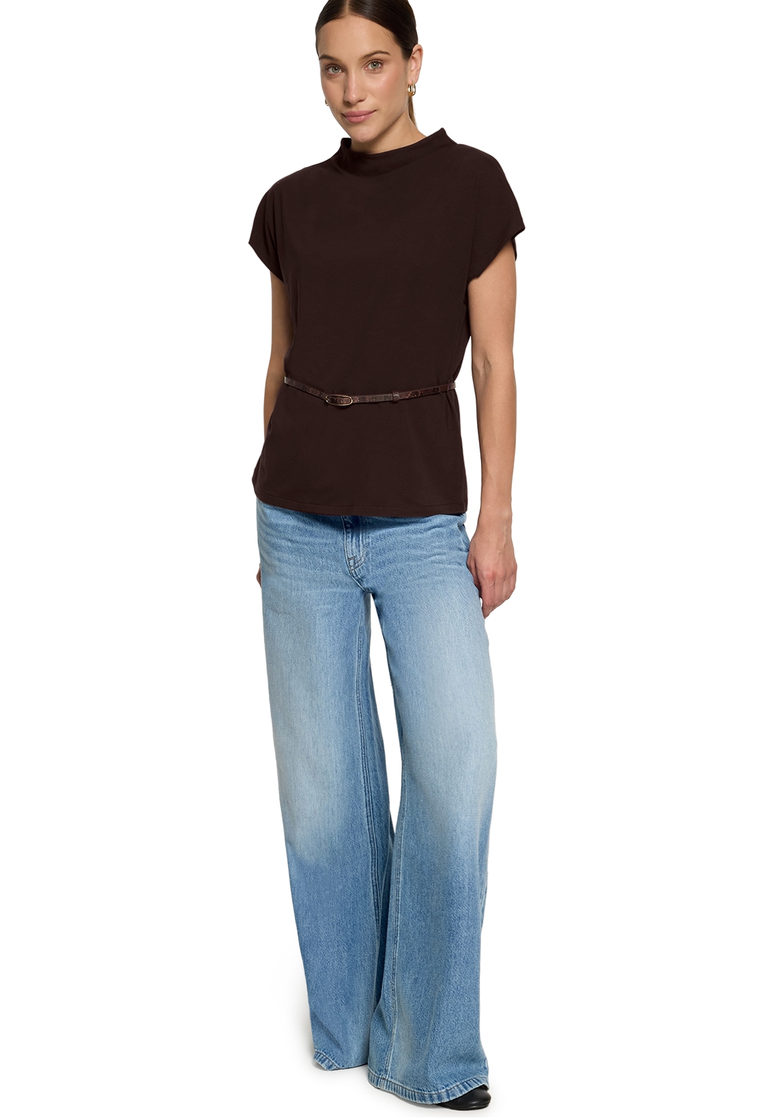Zero Kurzarmshirt »Damen mit Gürtel« 1 Gürtel