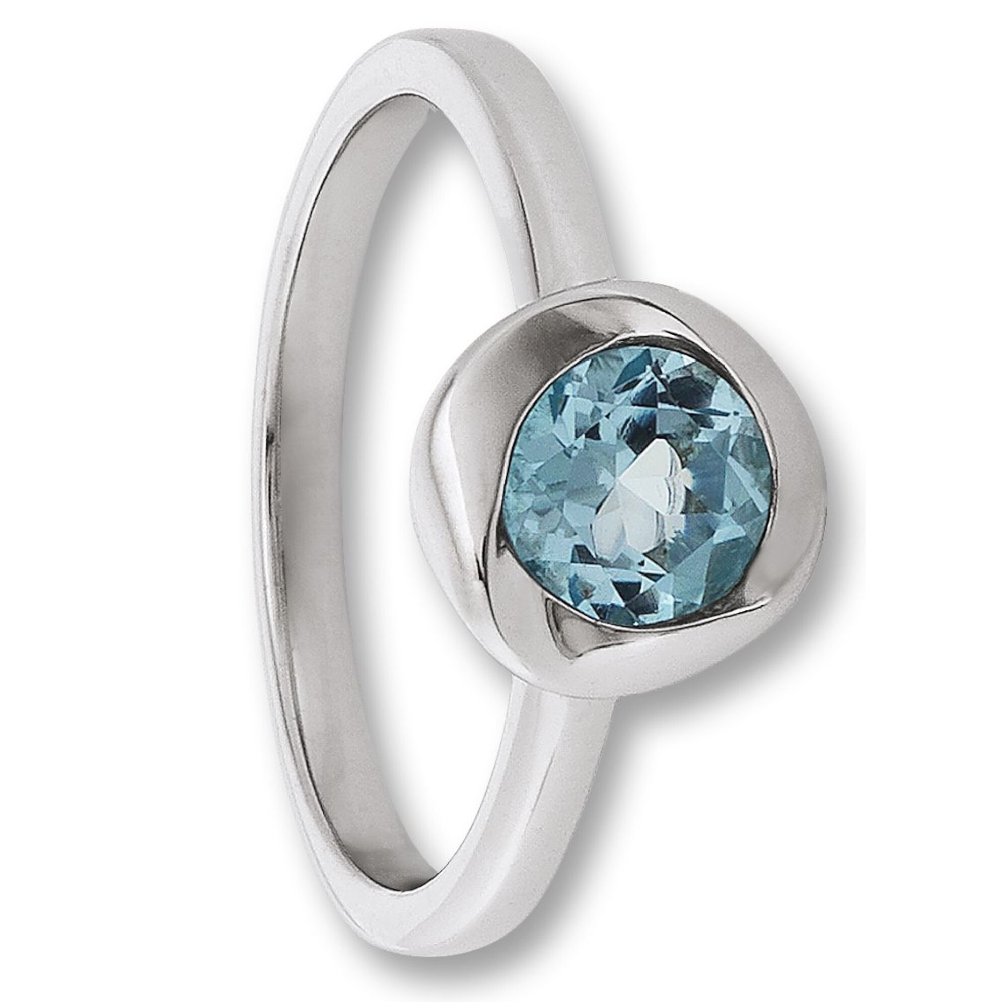 Silberring ONE ELEMENT "Blau Topas Ring aus 925 Silber Blau Topas Ring aus 925 Silber" Gr. 52, silber, Fingerringe, Damen, 52, Silber 925 (Sterlingsilber), Silberring, Leicht zu kombinieren – klare Linien mit feinem Funkeln