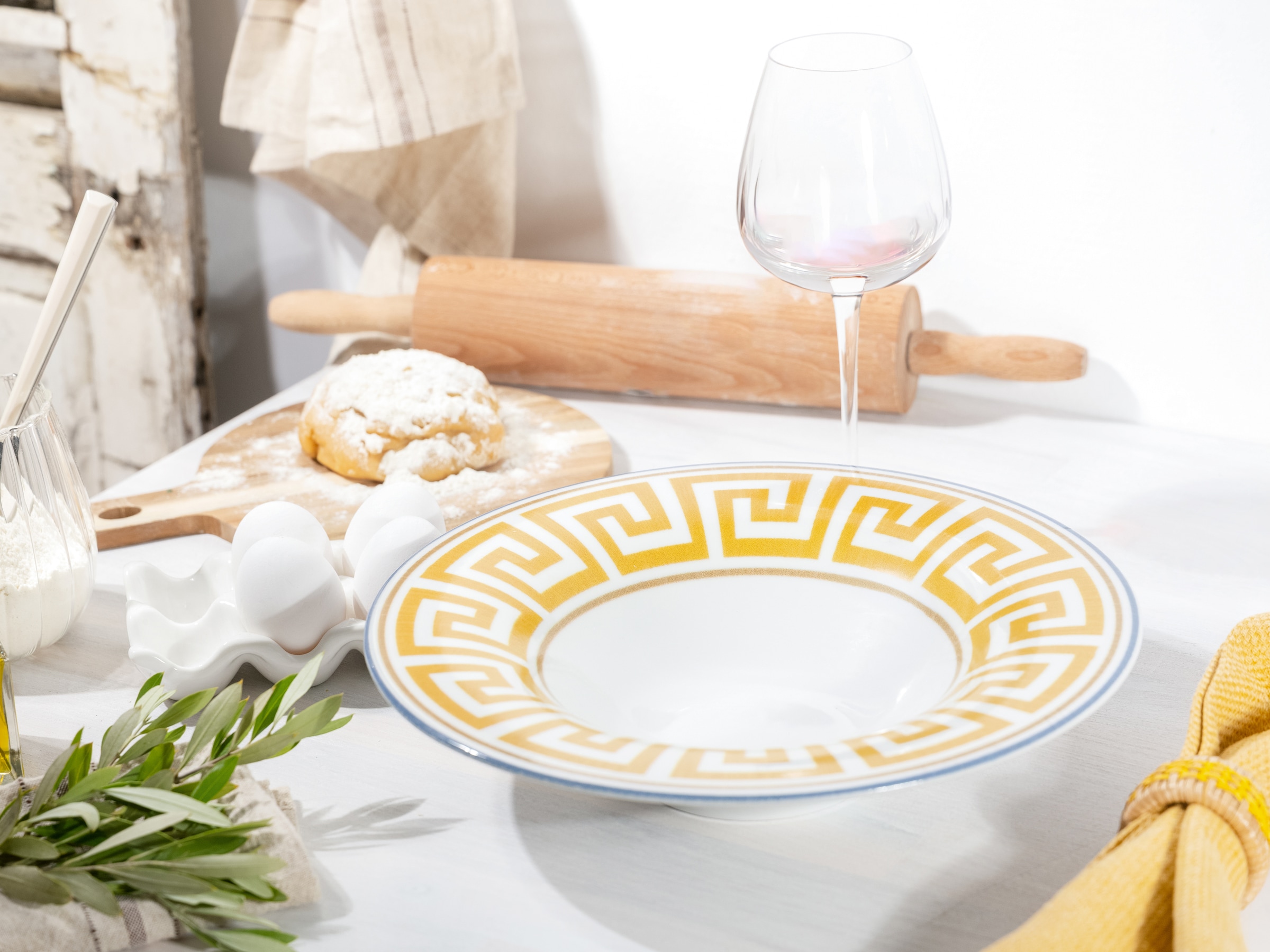 CreaTable Pastateller »Gourmet Athena, Teller-Set, 4-tlg.« Griechische Eleganz, Vielseitig einsetzbar