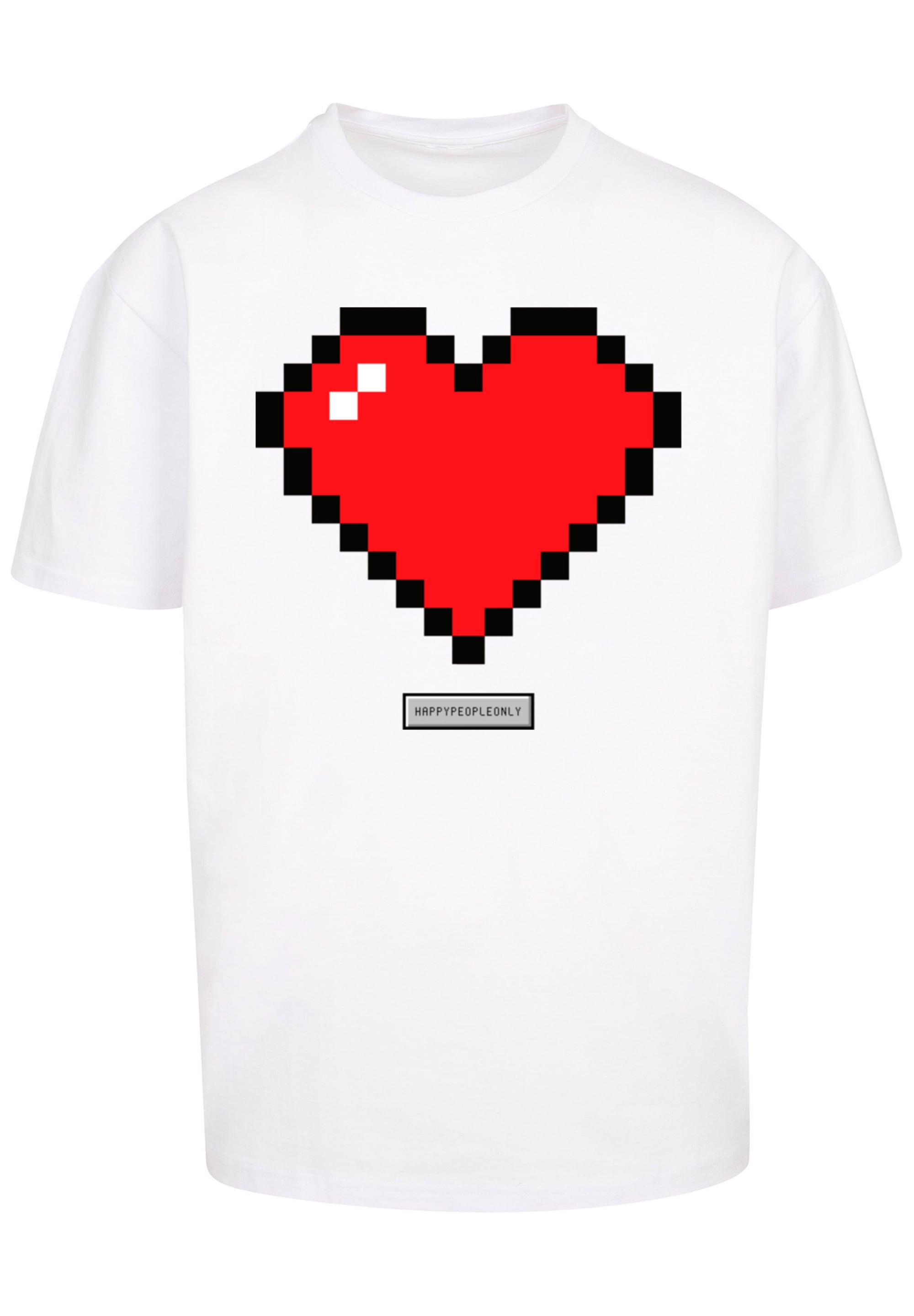 F4NT4STIC T-Shirt »Pixel Herz Good Vibes Happy People« Print