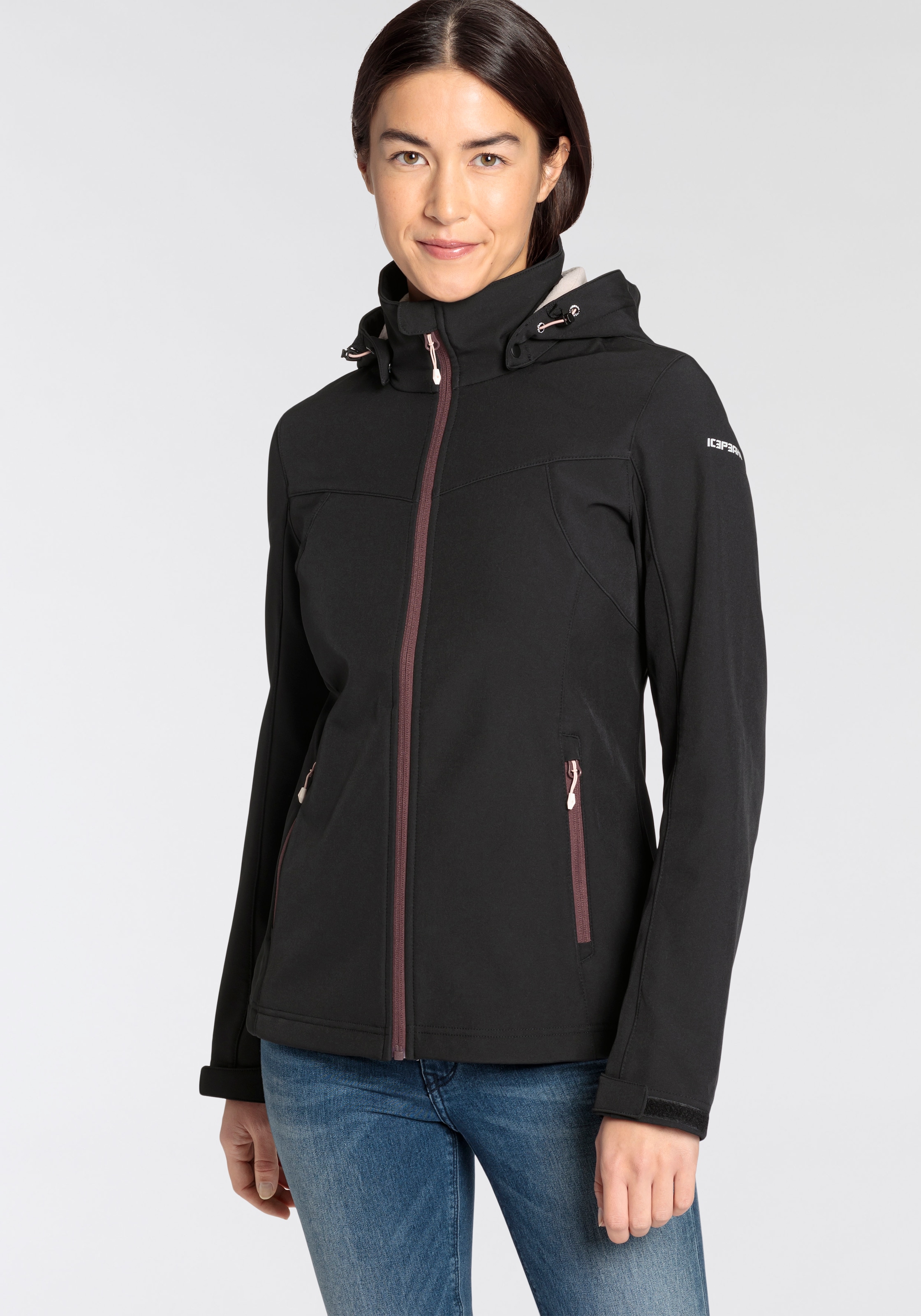 Icepeak Softshelljacke »D SOFTSHELLJACKE BRENHAM«, hohem Kapuze, mit für Stehkragen | BAUR bestellen mit