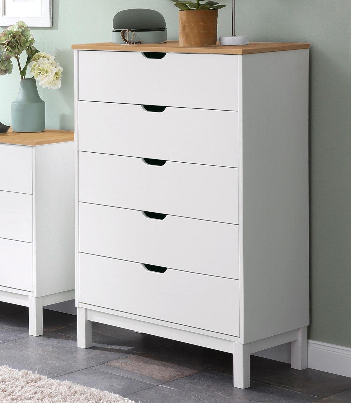 OTTO home Kommode "Post" massives Kiefernholz, mit vielen Stauraummöglichkeiten, Breite 76 cm