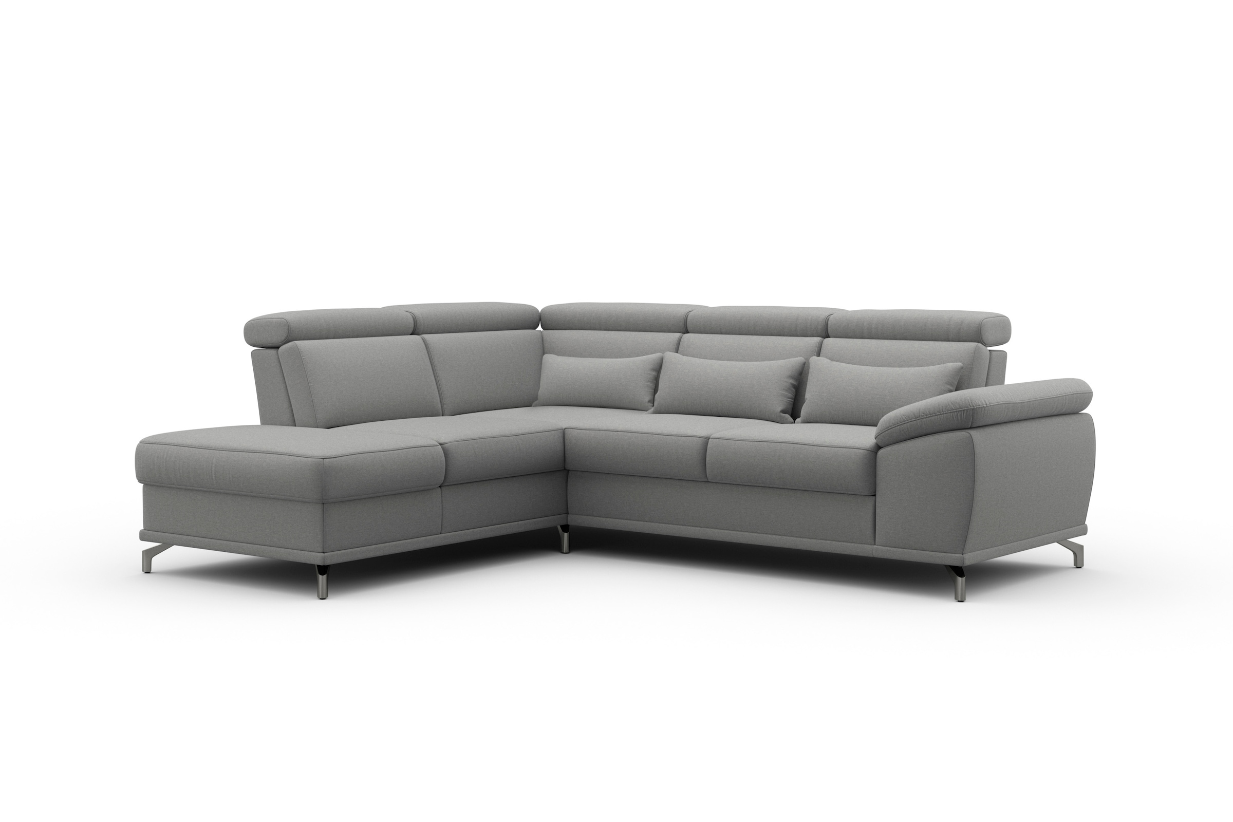 sit&more Ecksofa »Cabrio L-Form, B: 274 cm, mit Sitztiefen-, Arm- & Kopfteilverstellung« 3 Nierenkissen, Federkern, optional Bettfunktion und Stauraum