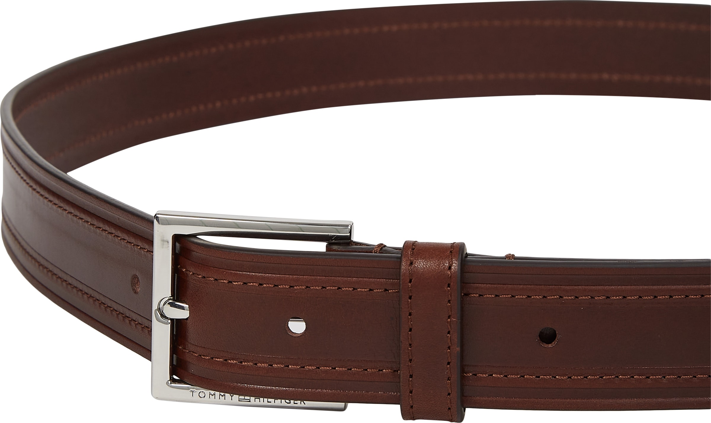 Tommy Hilfiger Ledergürtel »HUDSON EMBOSS LEATHER 3.0«, Größenverstellbar