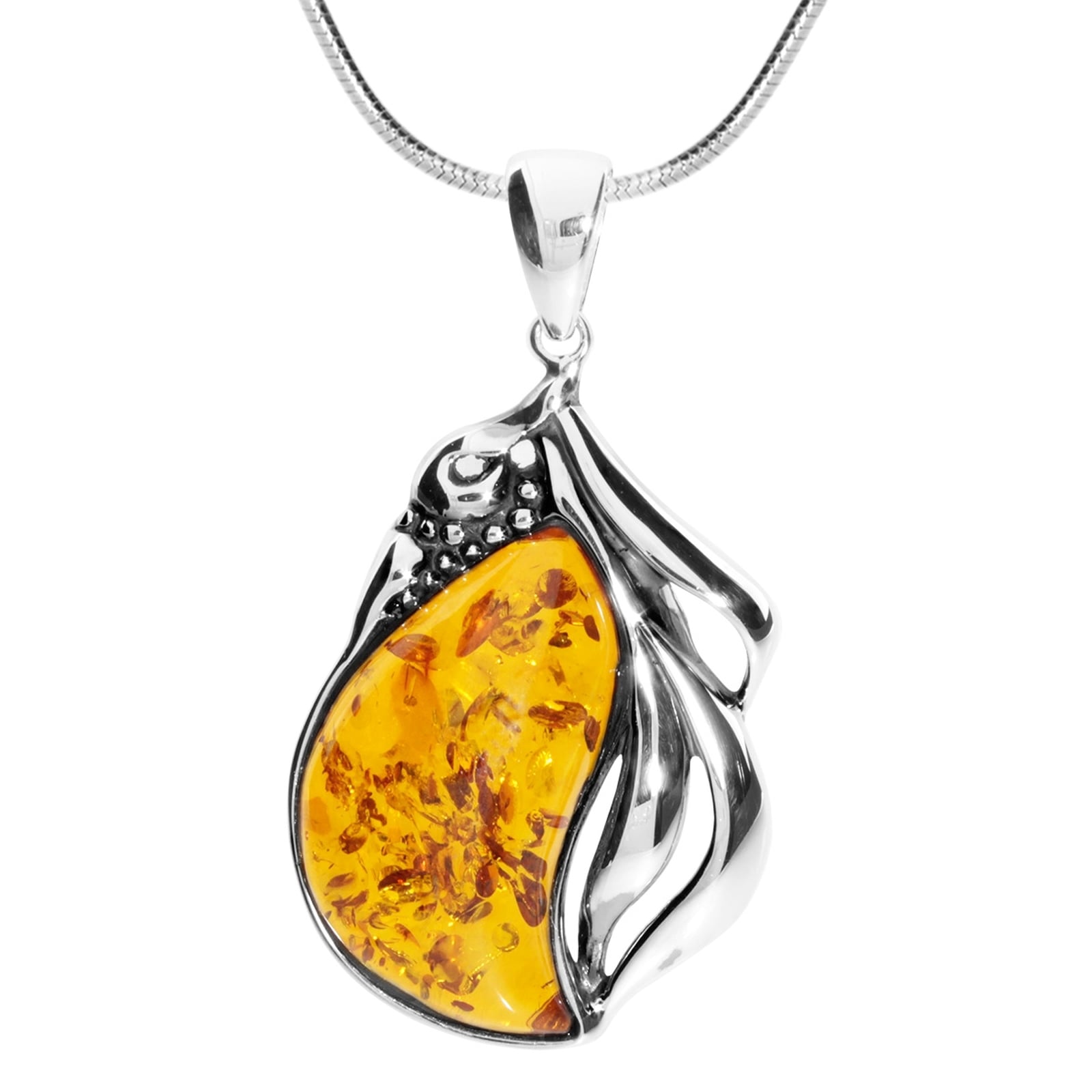 Ostsee-Schmuck Janne Pendant Necklace Silver 925 Amber 45cm