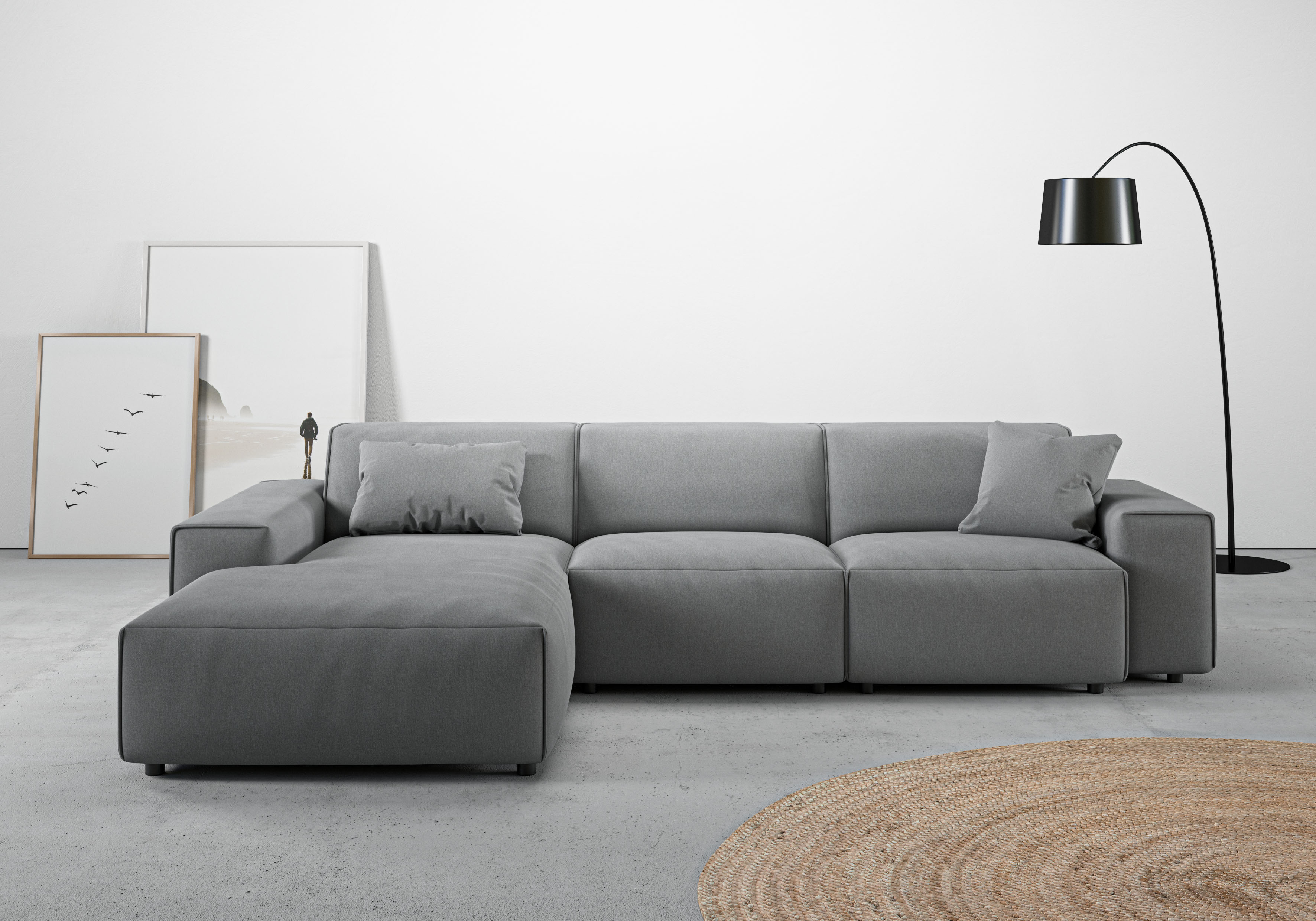 Home affaire Ecksofa "Glimminge auch in Breitcord, Feincord, Bouclé + Easy care-Bezug" L-Form, Breite 294, Zierkissen