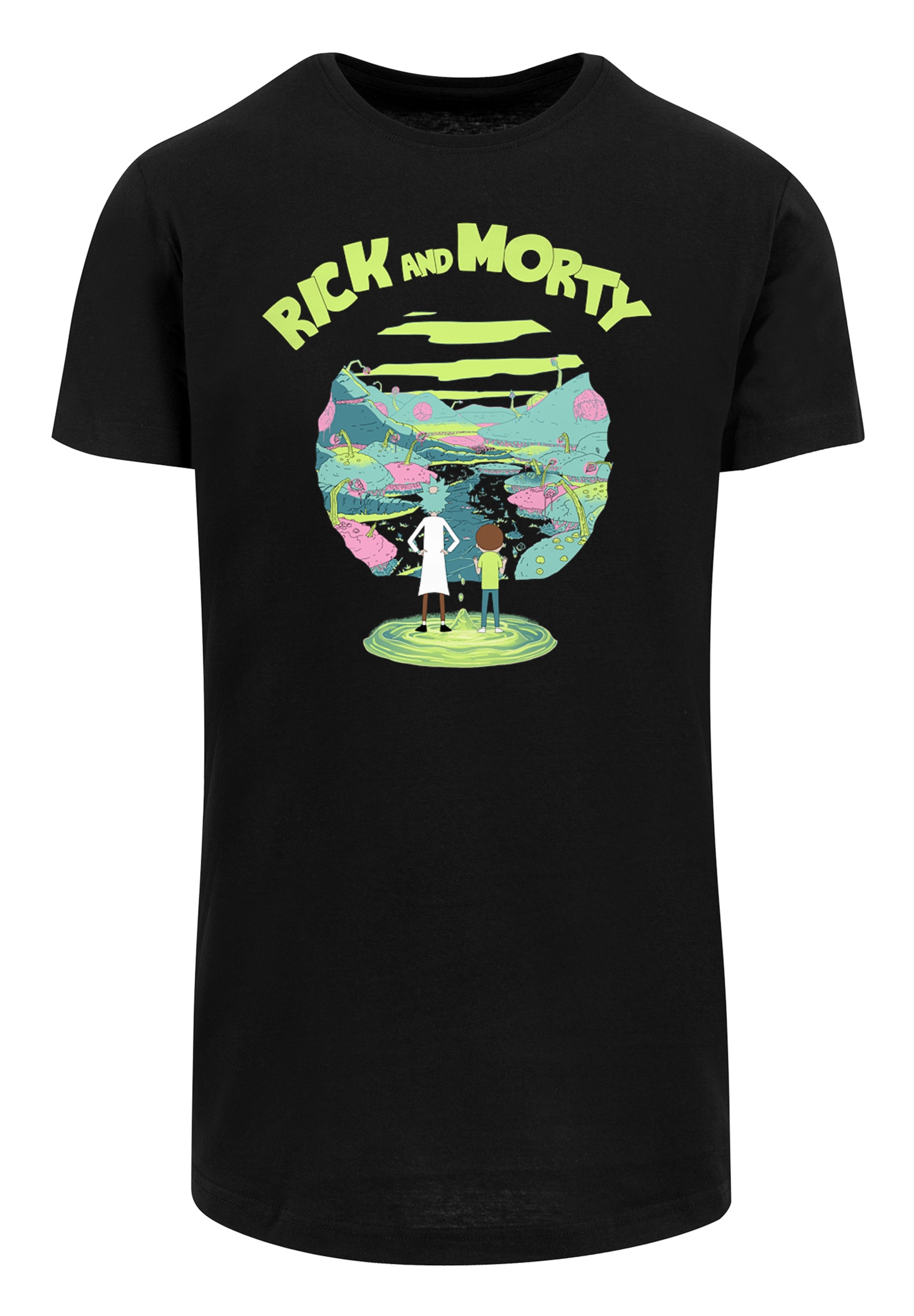 Kurzarmshirt »F4NT4STIC Herren Rick and Morty with Shaped Long Tee«, (1 tlg.)