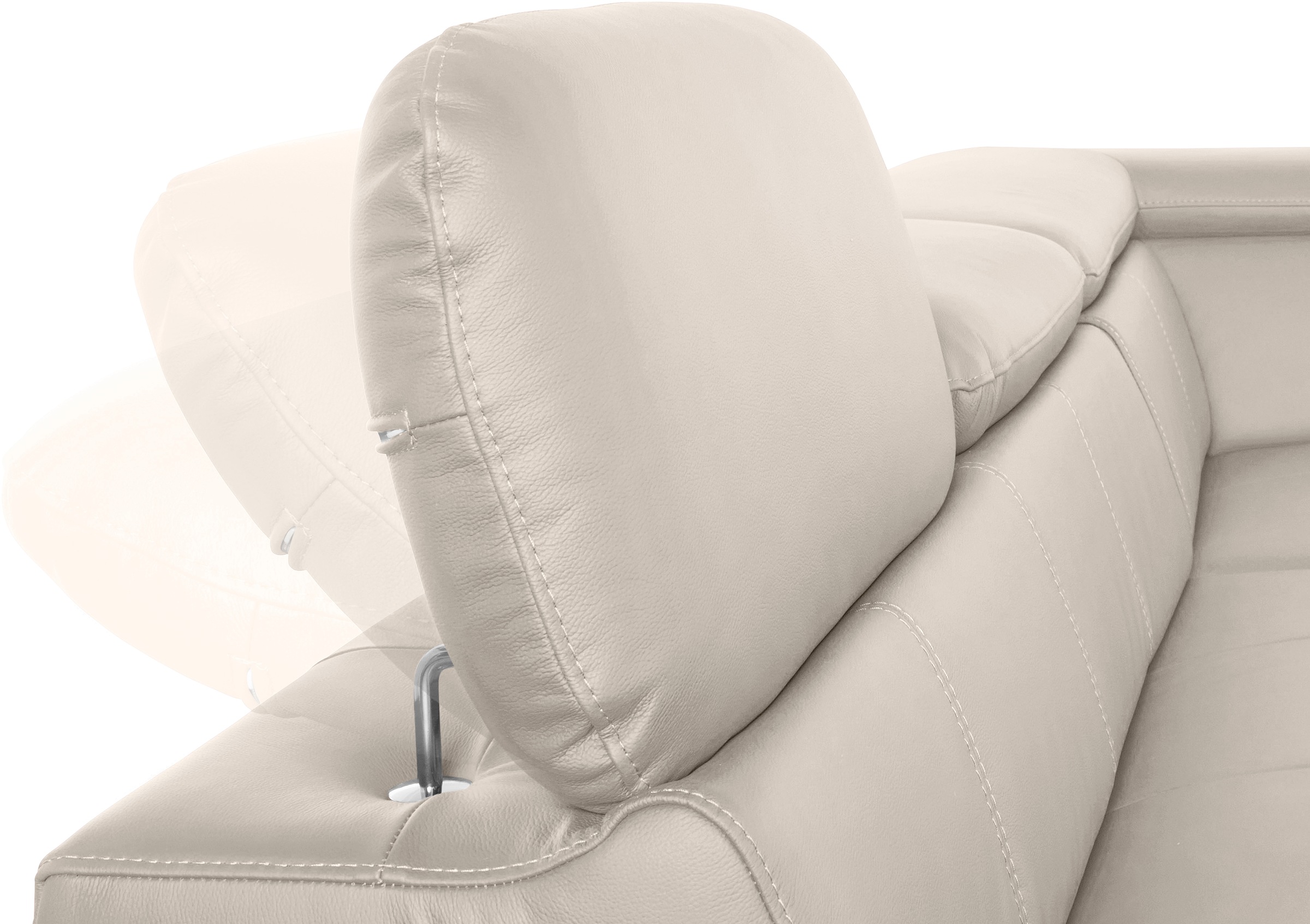 COTTA Ecksofa »Chef L-Form«, mit Kopfteilverstellung, edle Metallkufen, wahlweise mit Bettfunktion