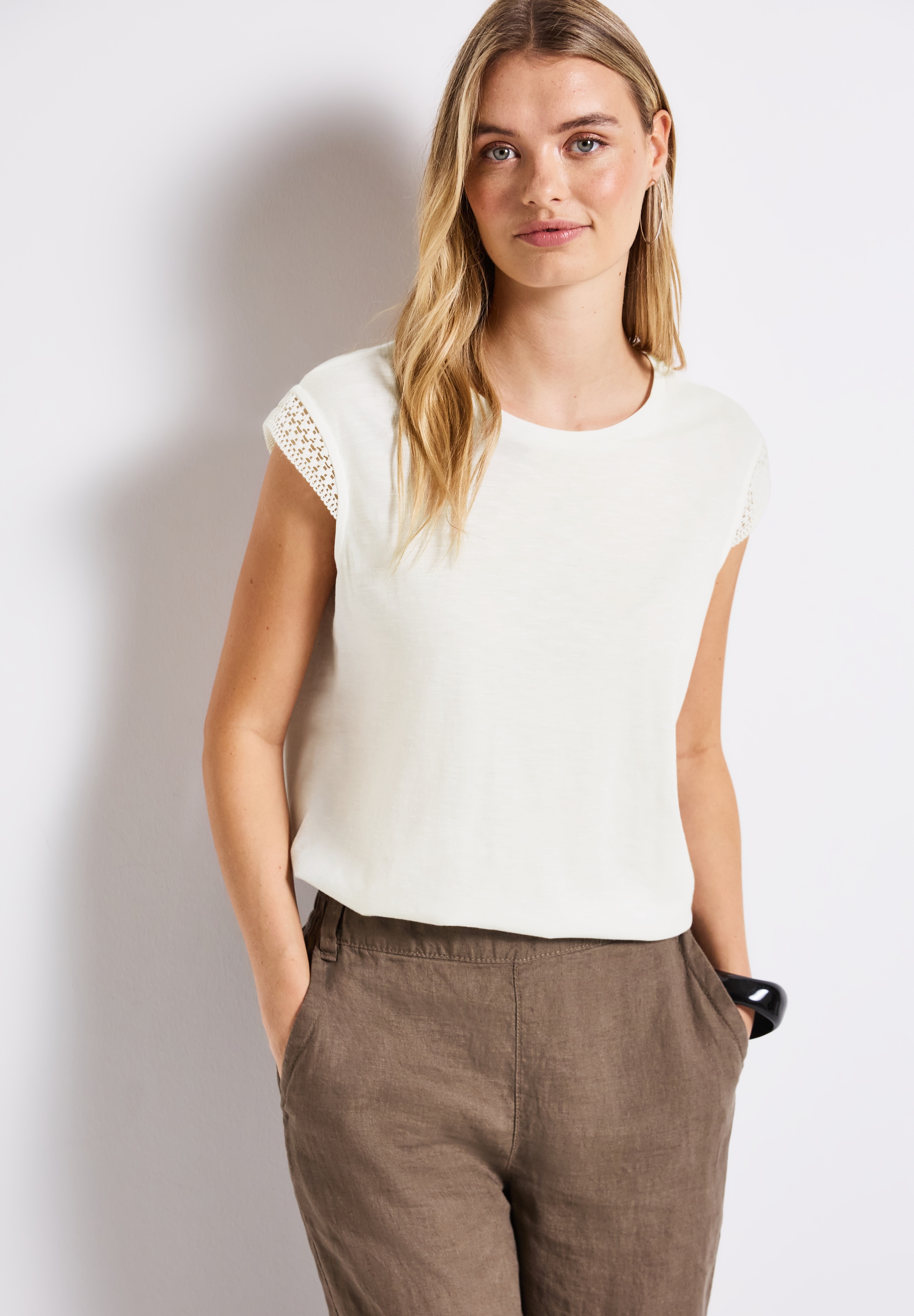 STREET ONE Shirttop, mit Häkeldetails günstig online kaufen