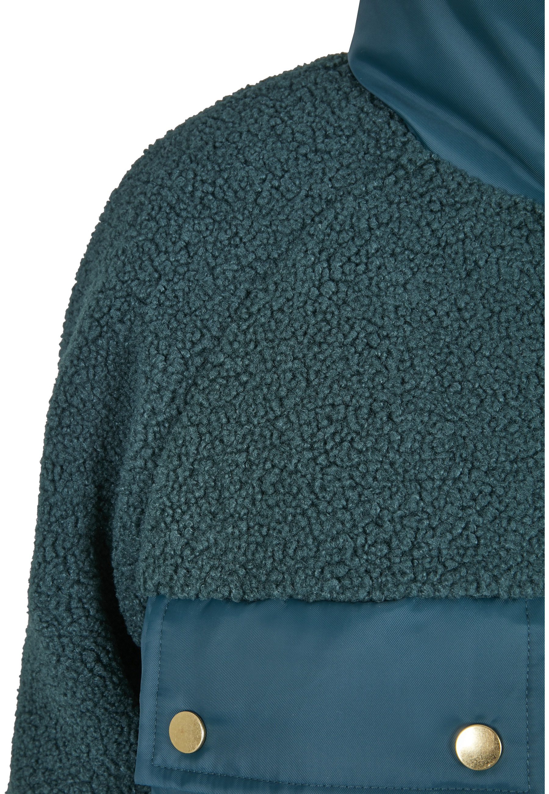 URBAN CLASSICS Winterjacke »Urban Classics Damen Ladies Sherpa Mix Puffer Jacket« 1 Stk. tlg. ohne Kapuze