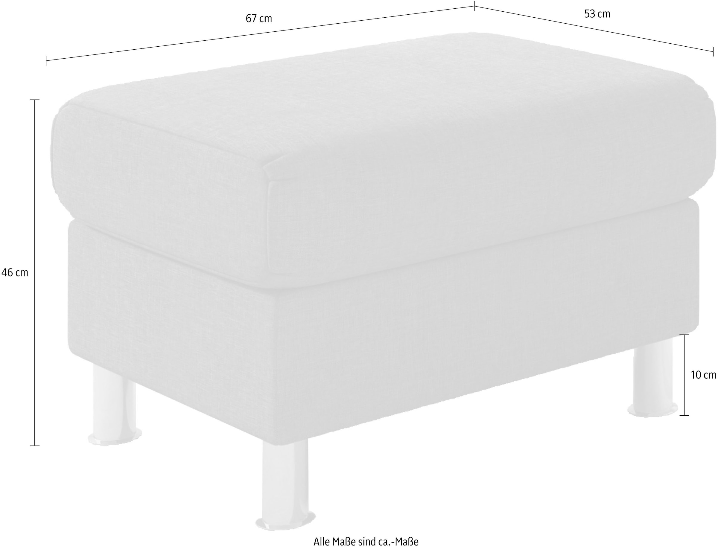 TRENDMANUFAKTUR Hocker »Rondo II zeitlos und bequem« wahlweise mit komfortablem Federkern, frei im Raum stellbar