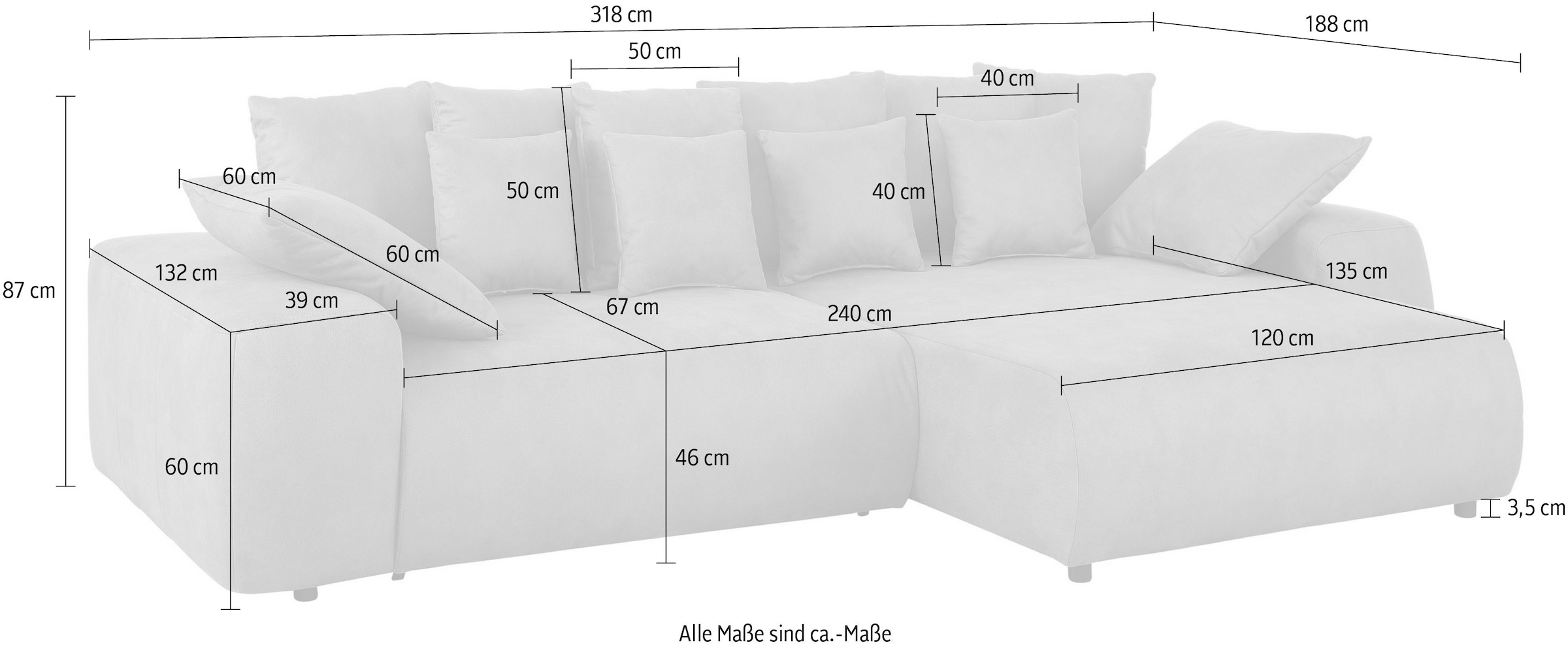 Home affaire Ecksofa mit | Bettkasten Bettfunktion BAUR und