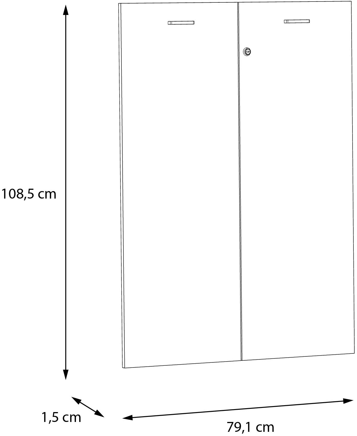 FORTE Schranktür »Goldsboro«, (2 St.), wahlweise mit Holzoptik oder Glas