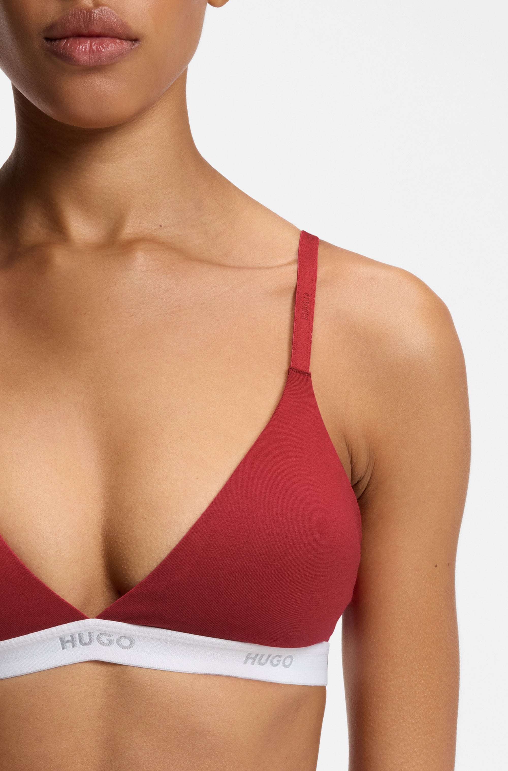 HUGO Underwear Triangel-BH »aus Stretch-Baumwolle mit Logo-Unterbrustband« mit herausnehmbaren Polstern, geformte Körbchen